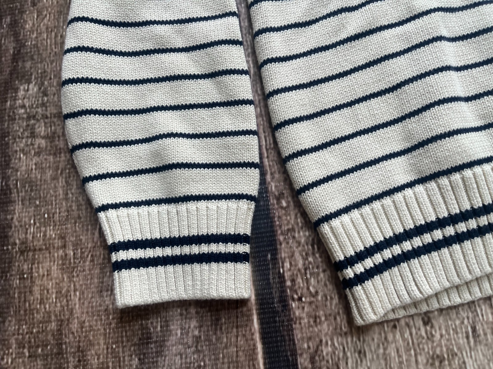 NAUTICA STRIPED V-NECK PULLOVER SWEATER BONE WHITE MENS LARGE NEW $89