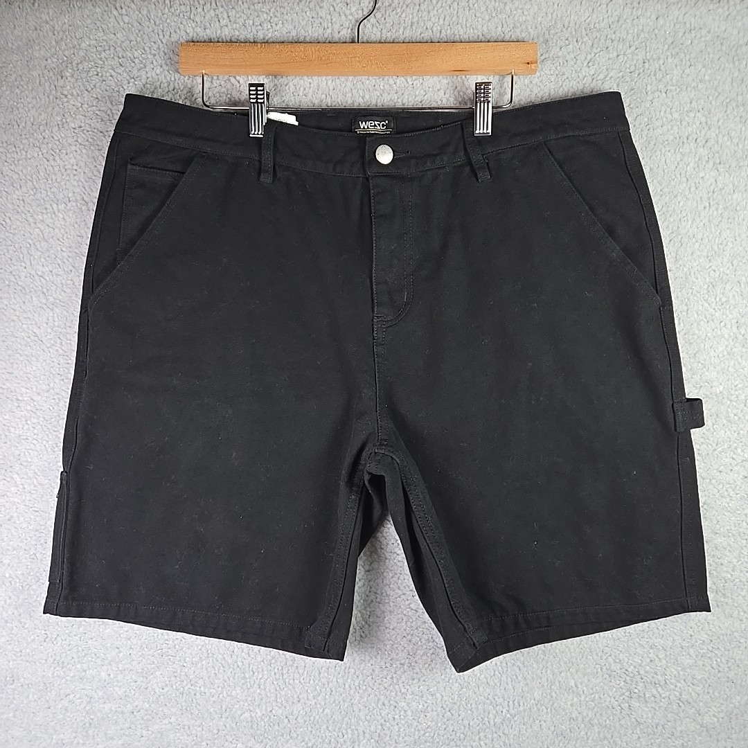 WESC Carpenter Shorts Mens Size 36 Black Heavyweight