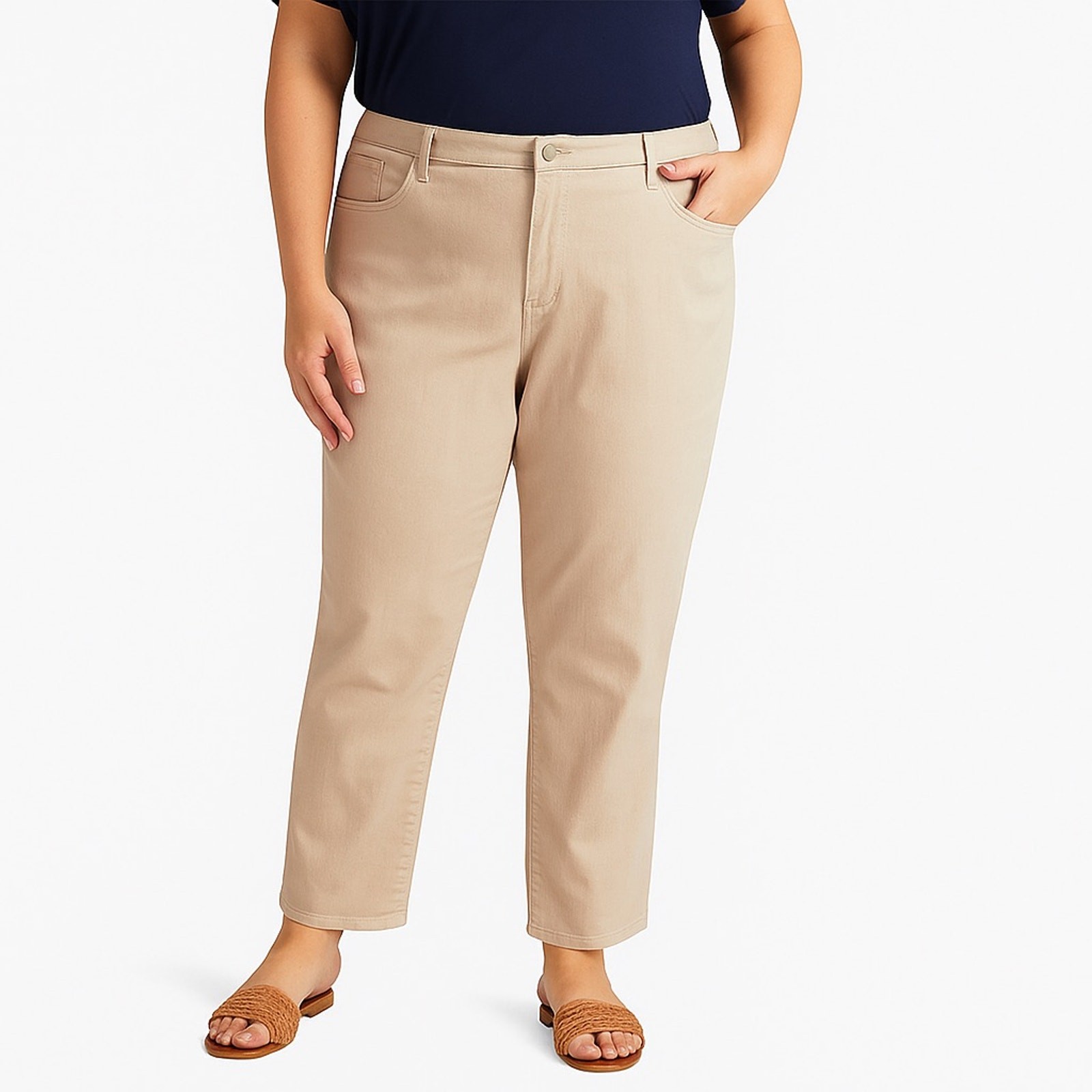 Chico’s Jeans NWT Women’s Sz 3.5 (18) So Slimming Girlfriend Ankle Smokey Taupe