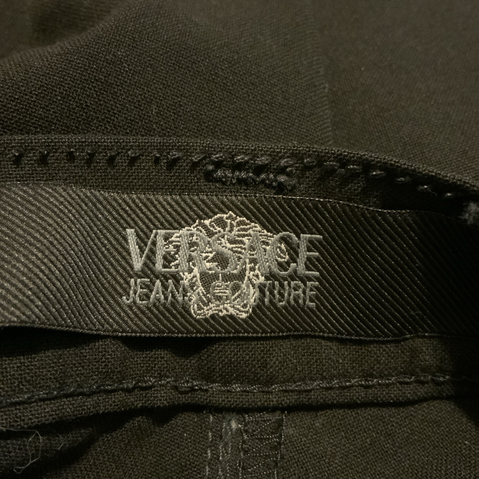 VERSACE Jeans Couture, Womens Black Trousers Size 30/50 Made In Italy (A14)
