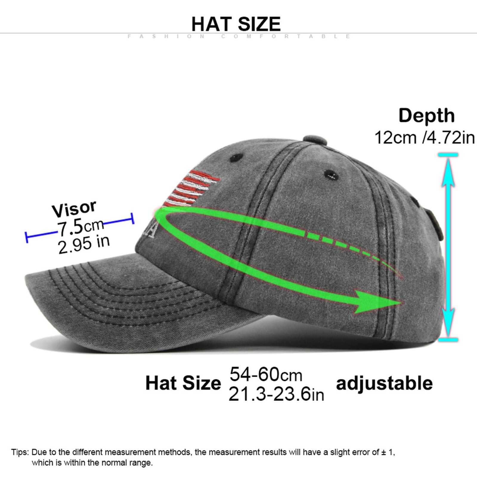 American US Flag Embroidered Low Profile USA Baseball Cap Adjustable Hat
