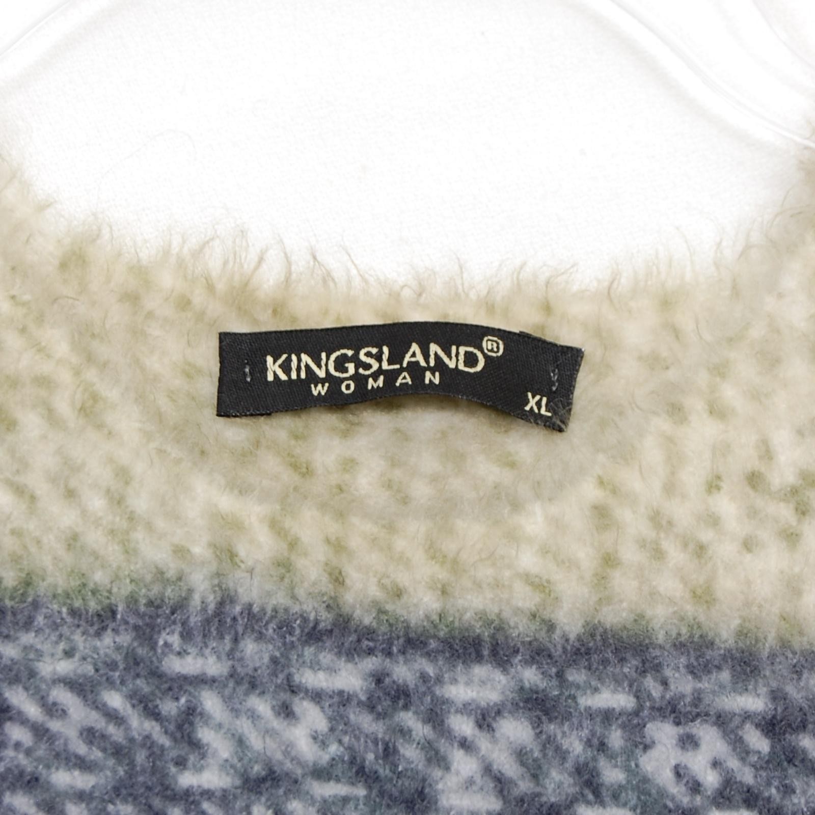 Kingsland Sweater Womens XL Multicolor Angora Blend Fuzzy Patchwork Pullover