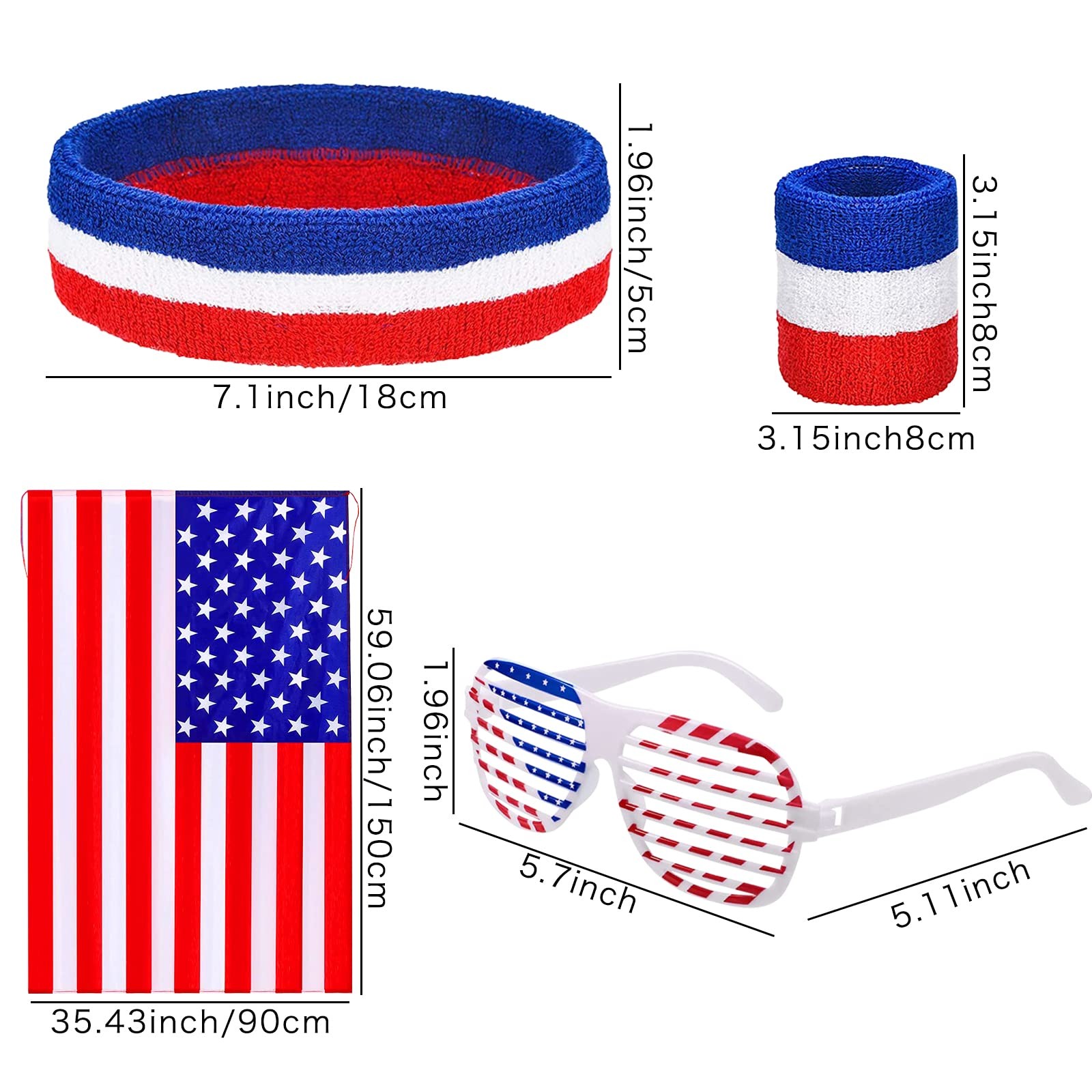 American Flag Cape USA Costume Accessories Patriotic Flag Cloak Set for Adult…