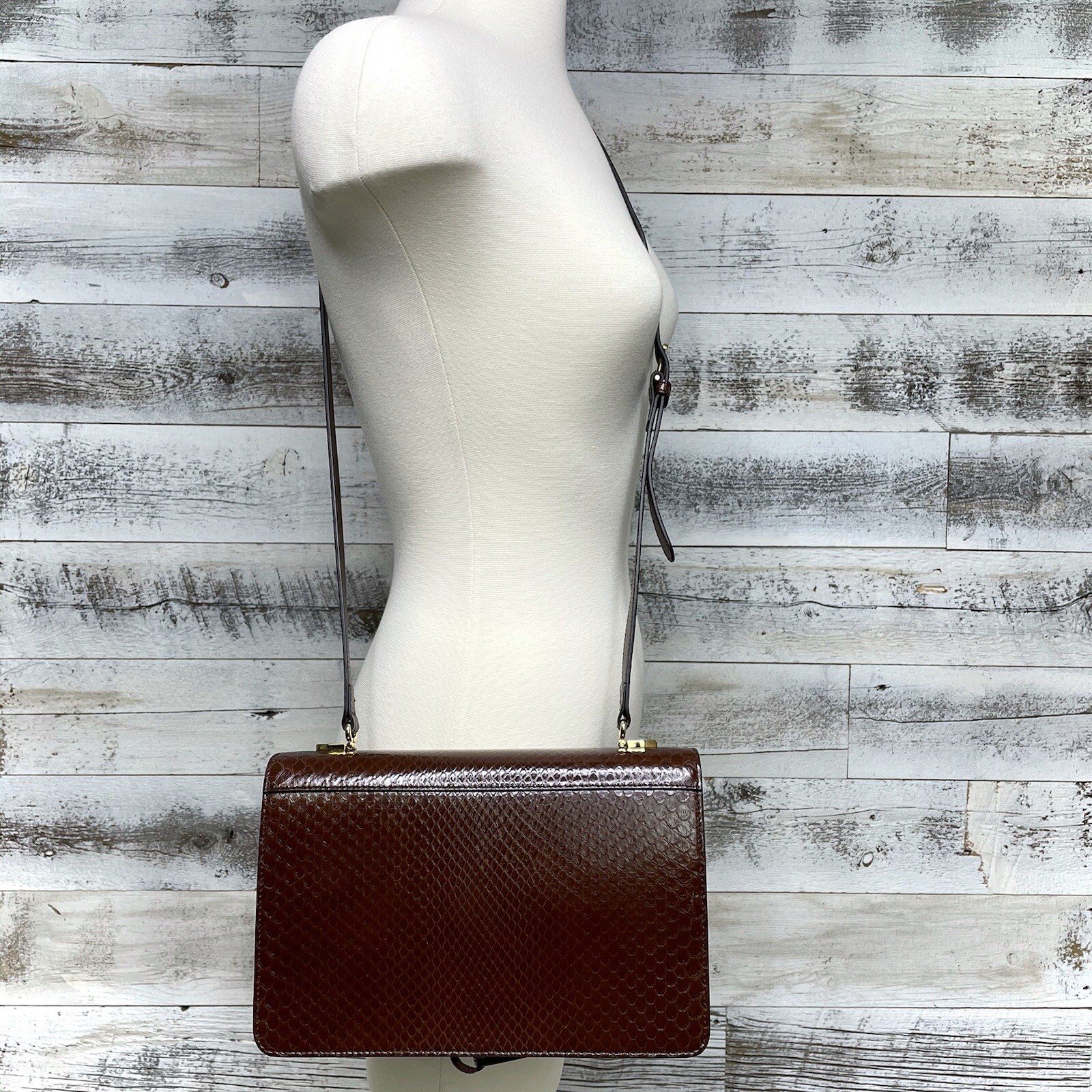 GUCCI Yellow Brown Python Bag Purse Exotic Designer Rare Collector Runway