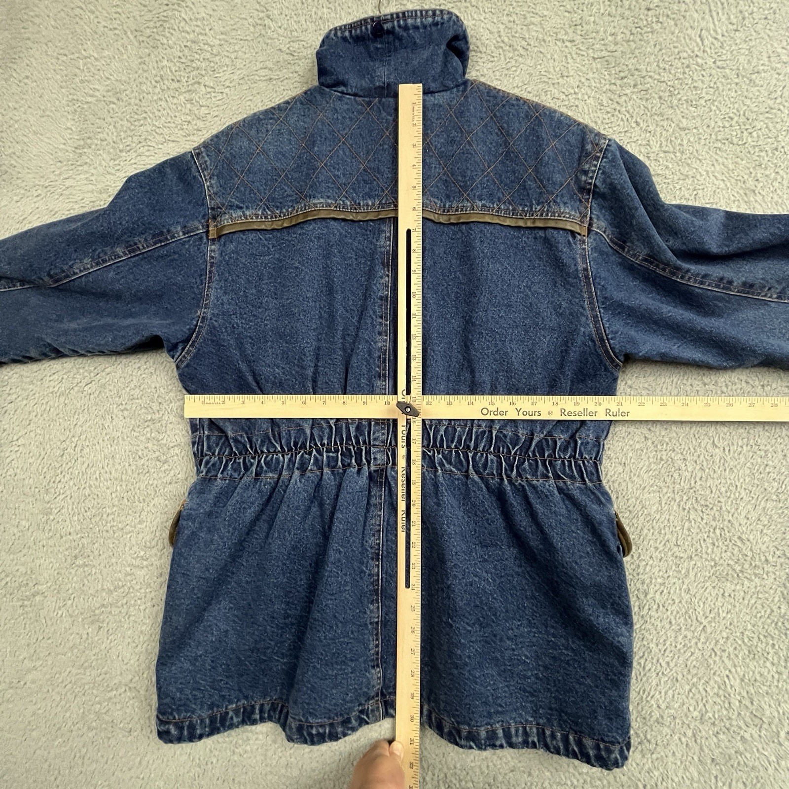 Vintage Retro Denim Jacket Womens Medium Oversized Western Ranchwear Chore 90s