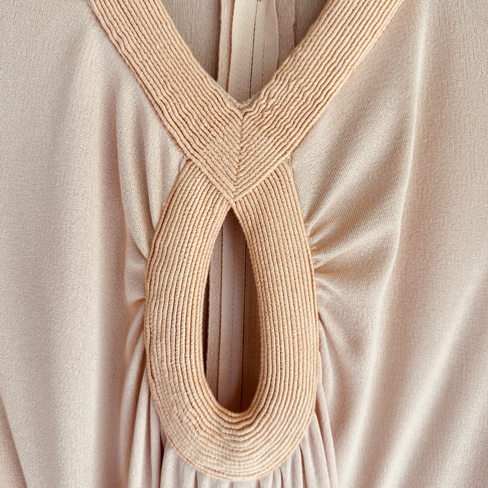 Vintage 70’s NWT Rona NY Peach Gown ILGWU Dress Slinky Tulip Sz 12 Neiman Marcus