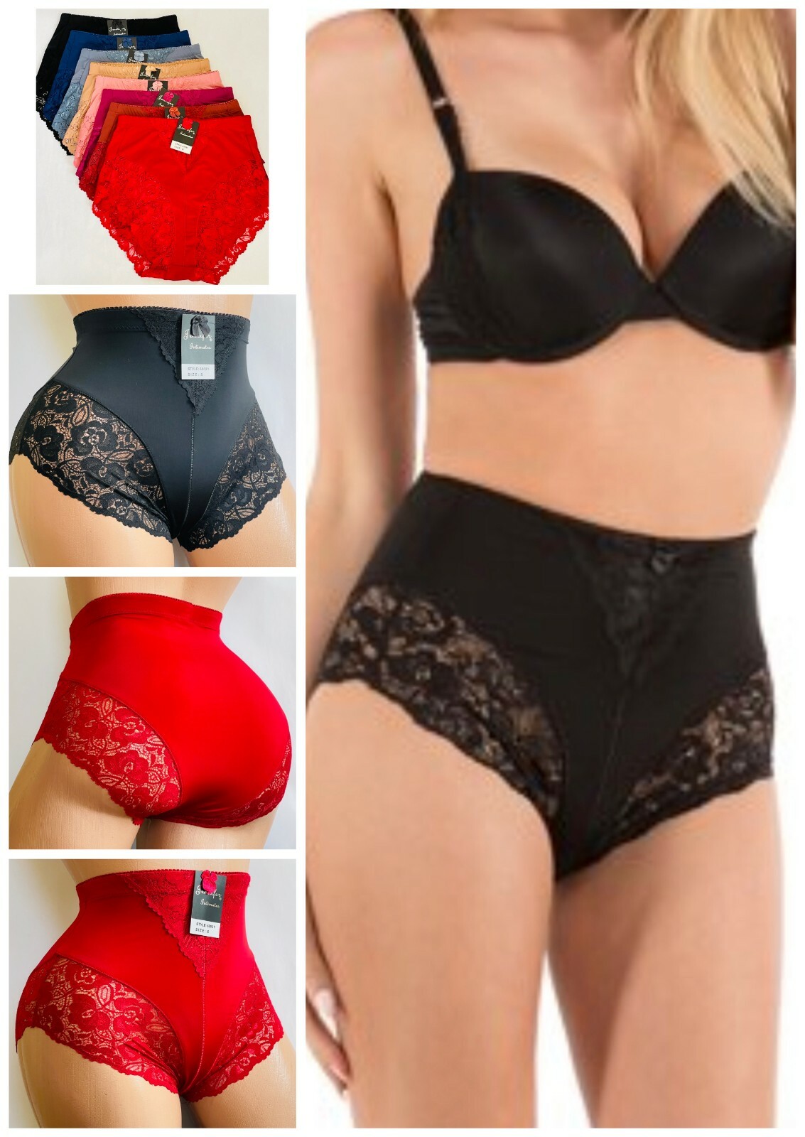 4 8 Pack Plus Women High Waist Light Tummy Control Full Coverage Smooth Brief 31