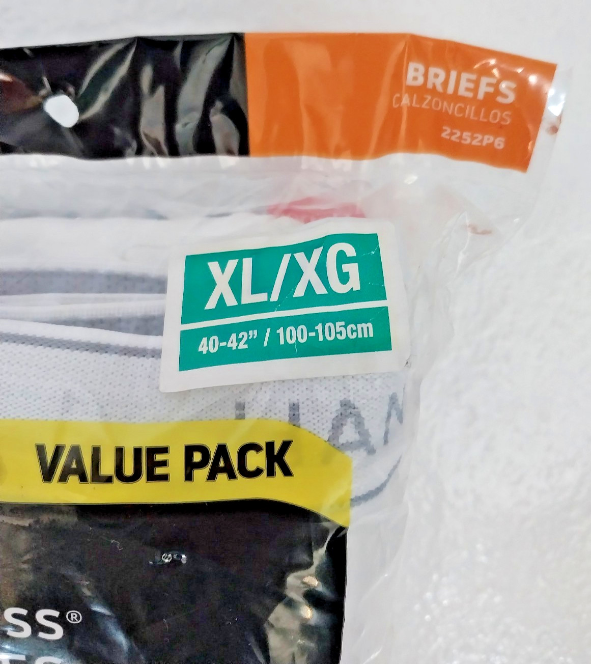 HANES Men Briefs 6 Pack Tagless Briefs White Wicking XL 40-42” SEALED NEW!