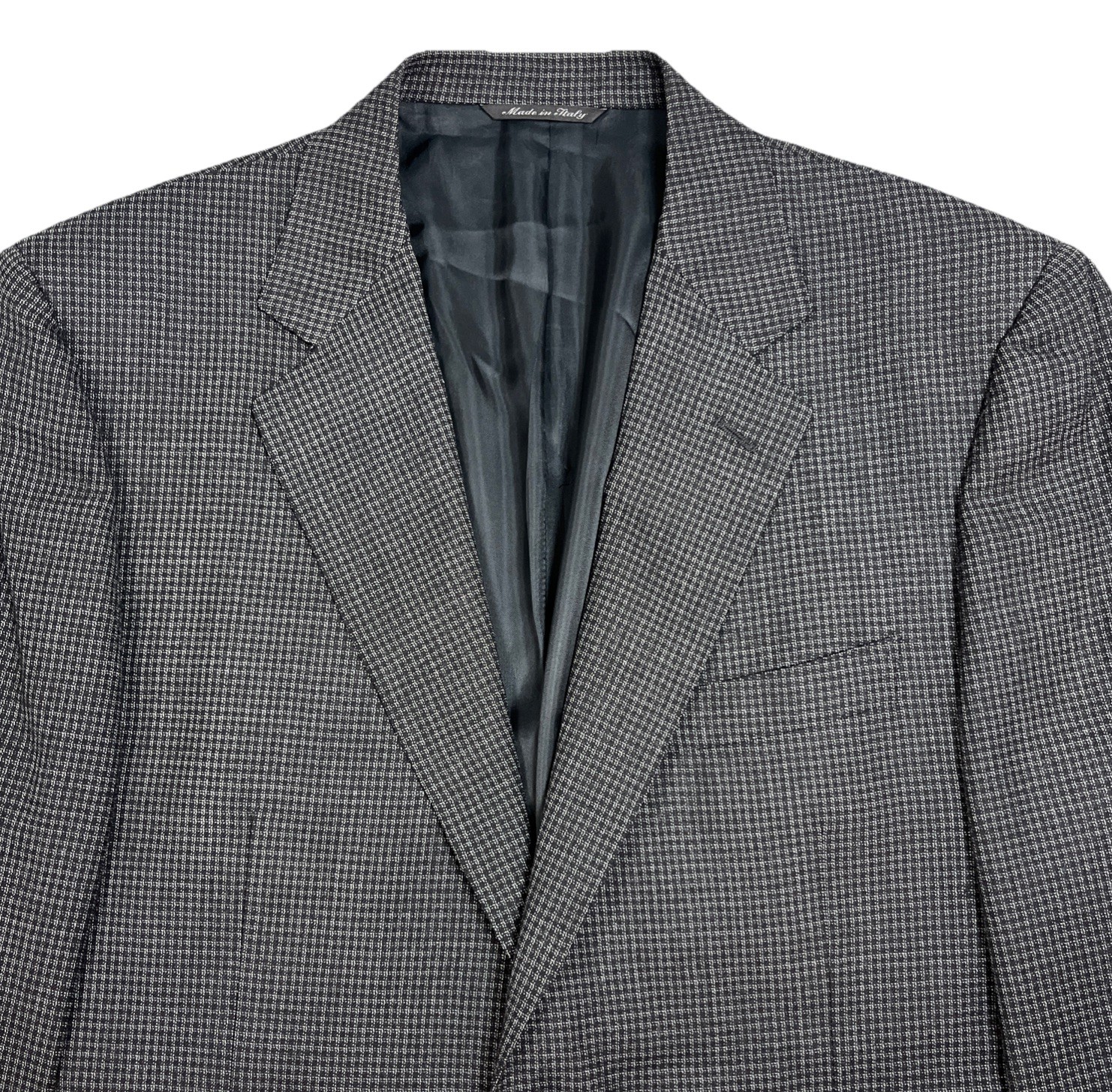 Canali Mens Wool Micro Check Textured Weave Black Blazer Jacket EU 50 /US 40R