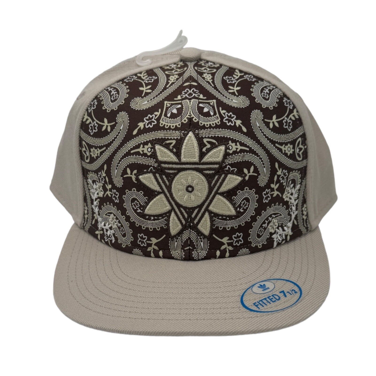ADIDAS Originals Brown Beige Bandanna Fitted Hat • 7 1/2 NEW