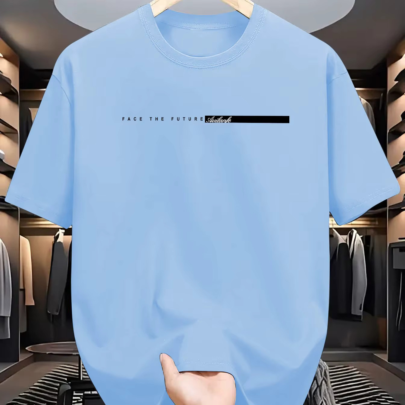 Men’s Summer Cotton Loose Fit Letter Print T Shirt Casual Tee Tshirt Casual Gift