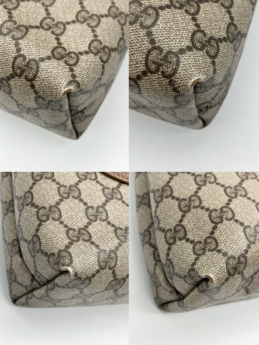 Gucci GG Supreme Sherry Line Tote Bag Interlocking Beige