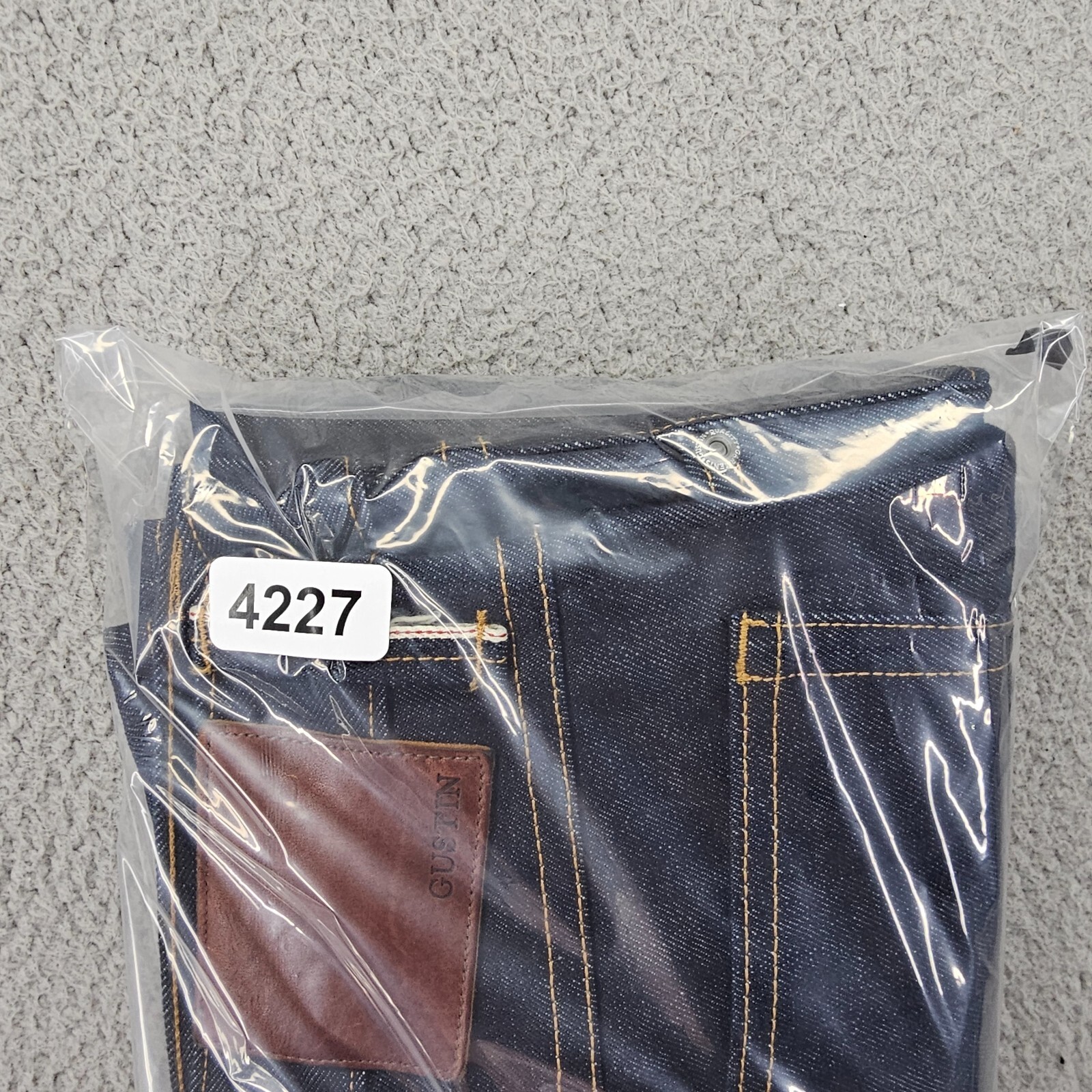 Gustin Selvedge Jeans Mens 31×34 Blue Dark Wash Denim Skinny Button Fly USA