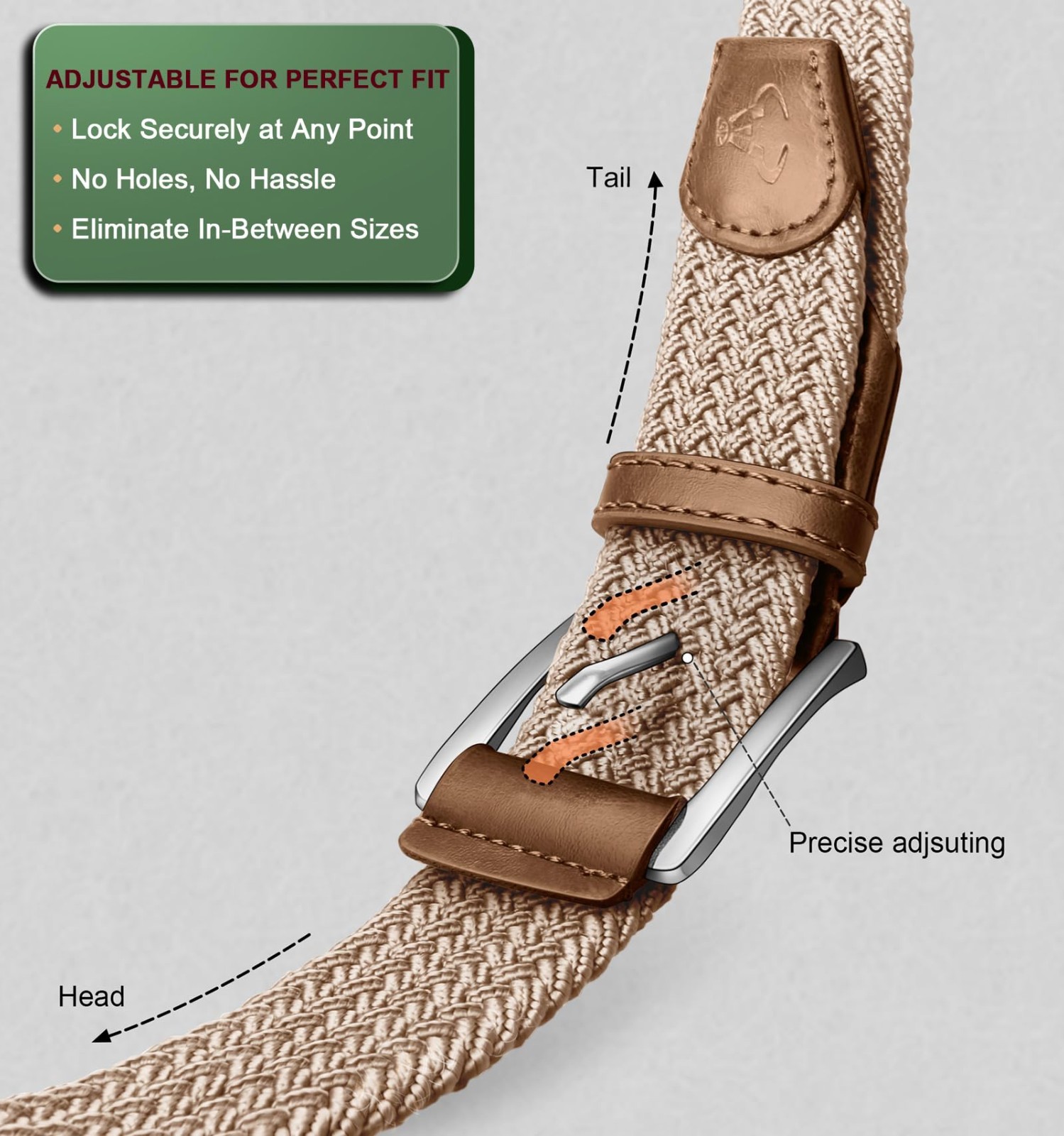Woven Braided Stretch Web Belt 2-Pack for Men – Breathable, No Hole, Snug Fit –
