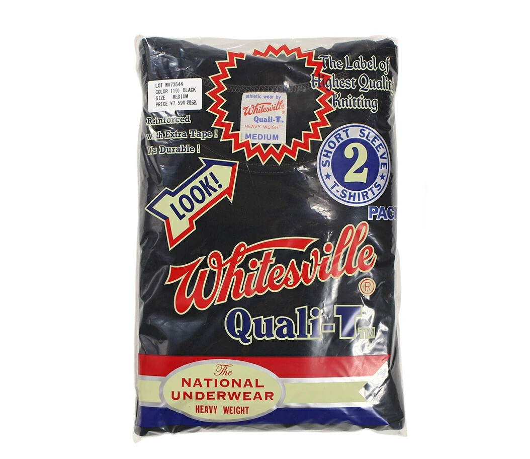 WHITESVILLE 2-PACK T-SHIRT – White, Black, Navy, Gray [ WV73544 ] Made in Japan