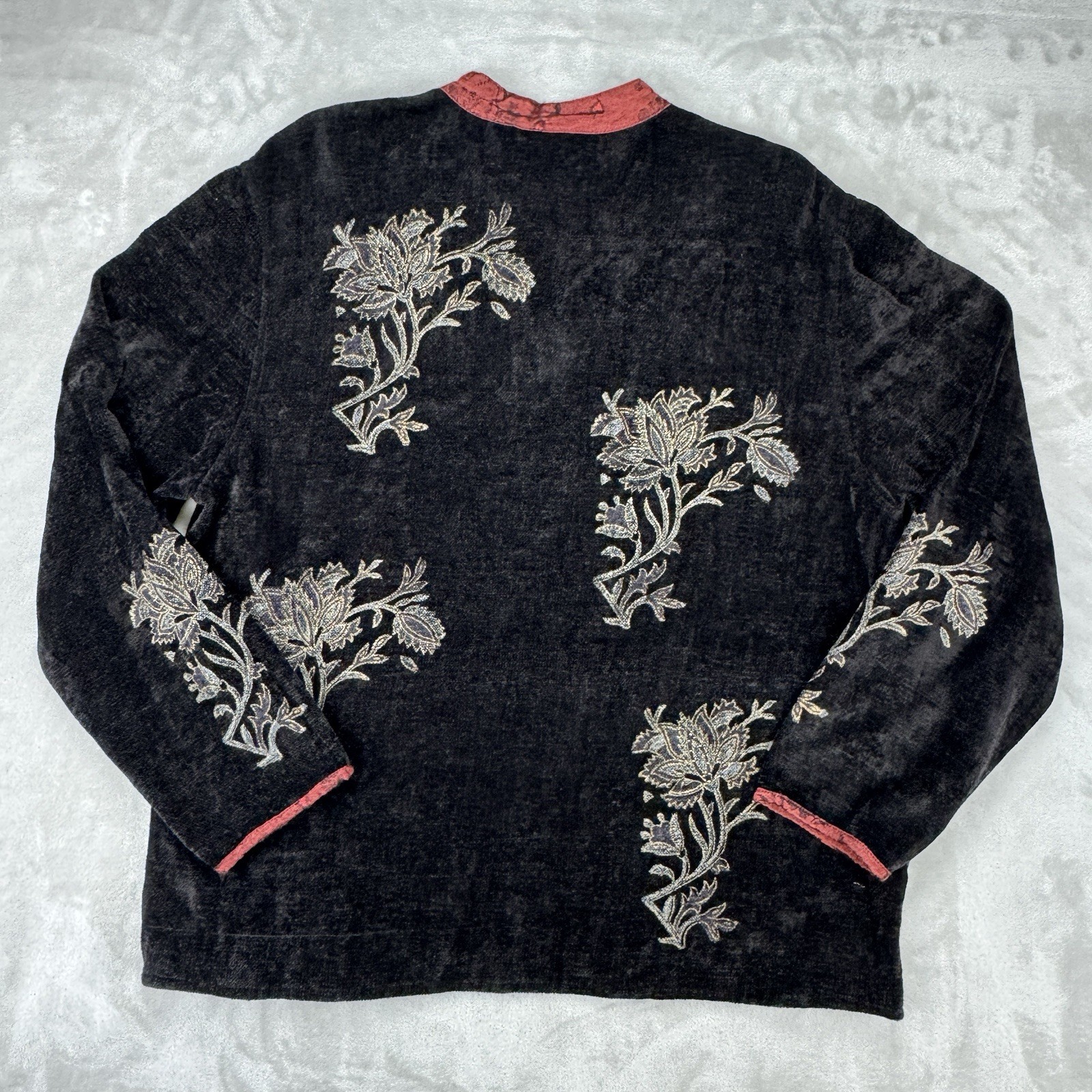Vtg 90s Embroidered Flashback Women’s Large Jacket Cardigan Cottagecore Indie