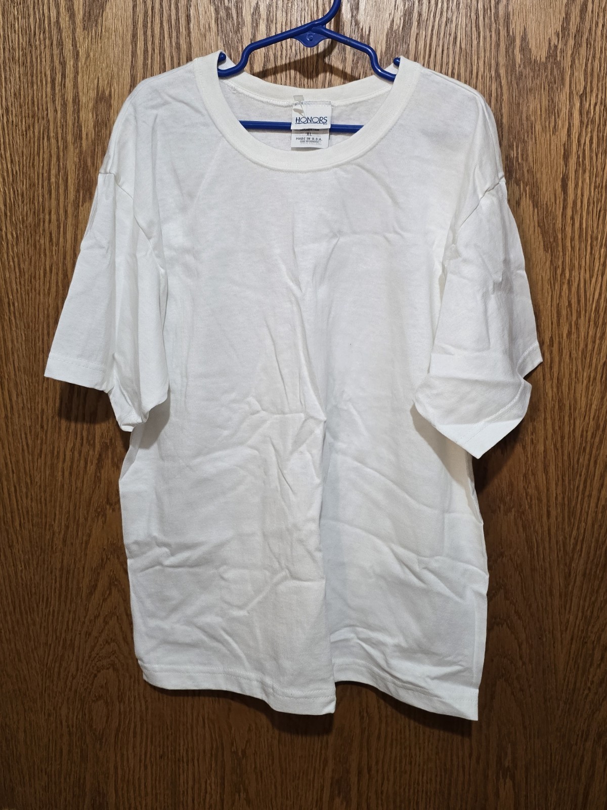 Vintage 80s 90s Honors Blank White T-Shirt Made in USA XL 100% Cotton USA Tag