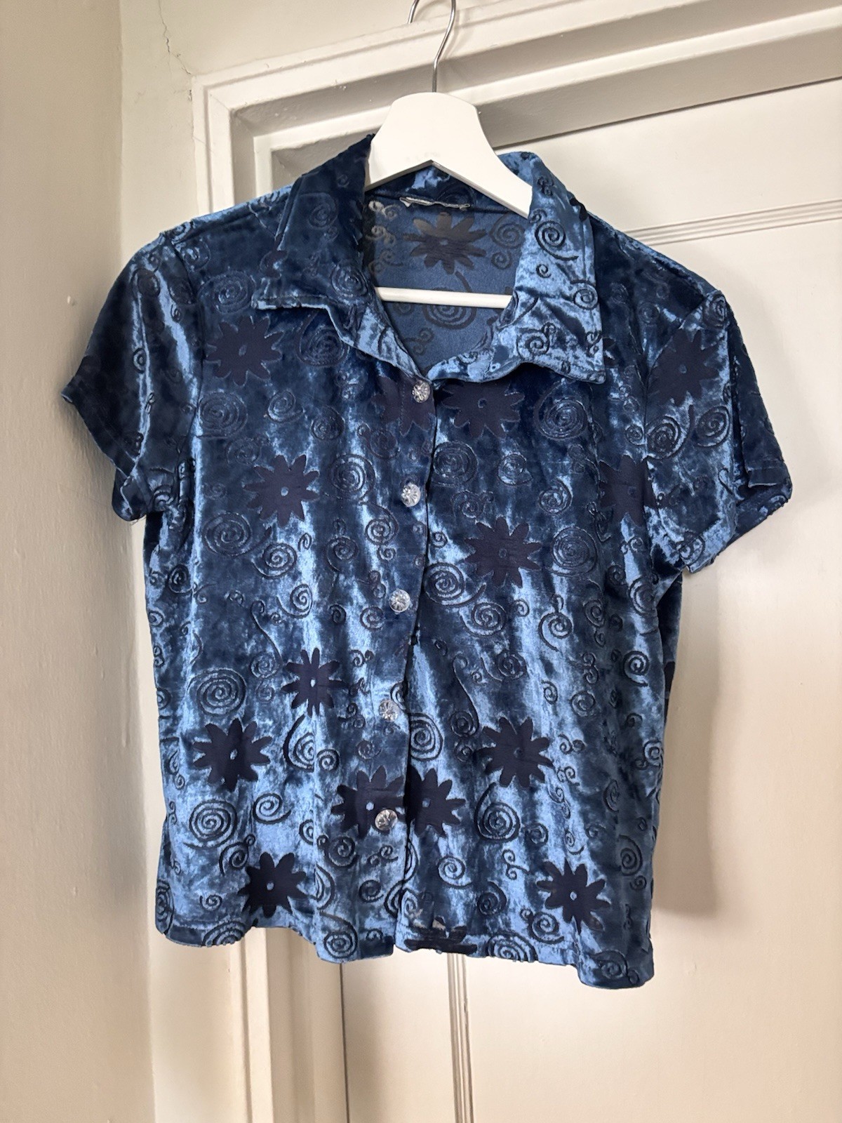 vintage velvet button up