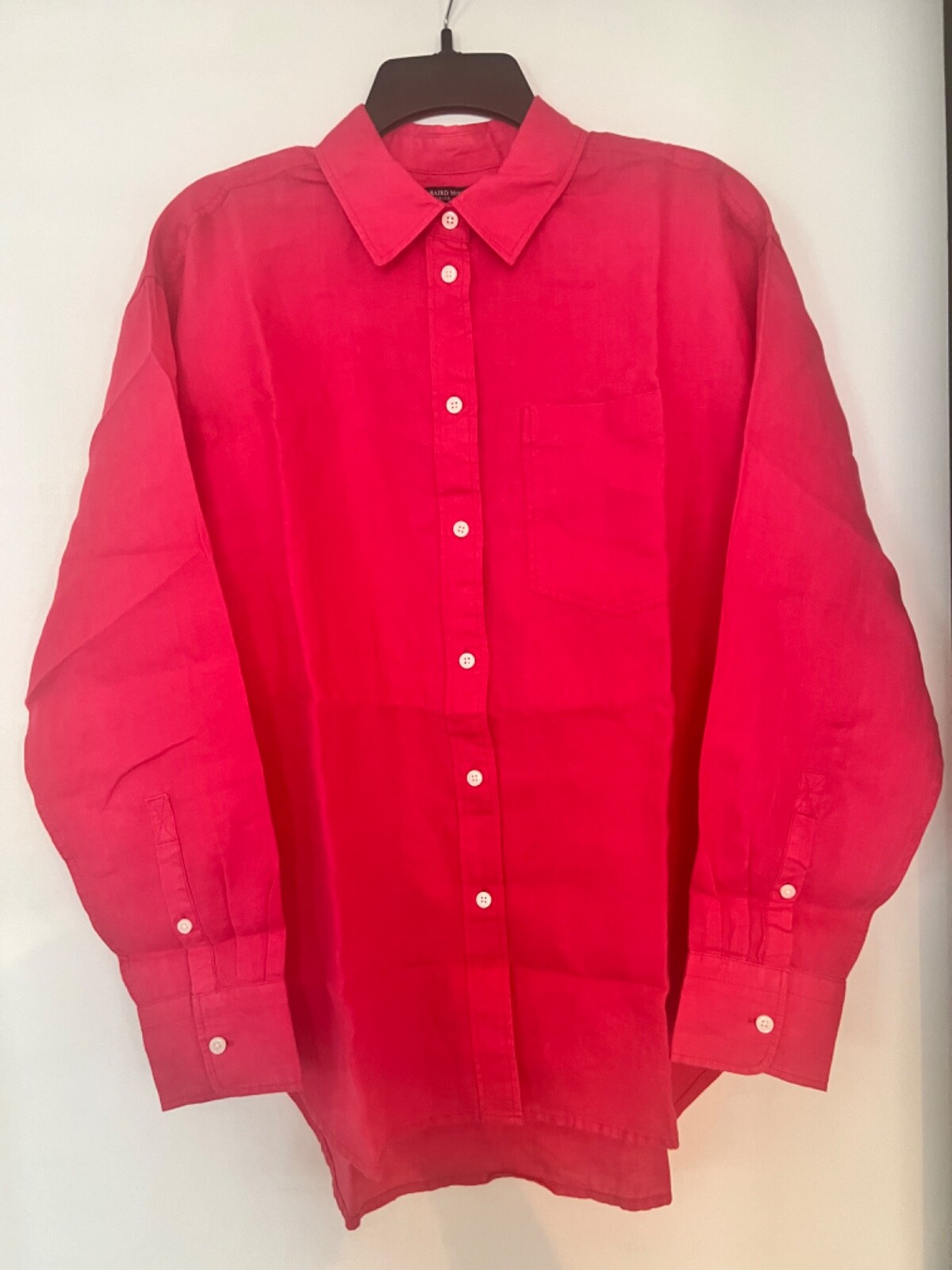NWT S J.Crew Etienne Oversized Fuchsia Raspberry Shirt Baird McNutt Irish linen