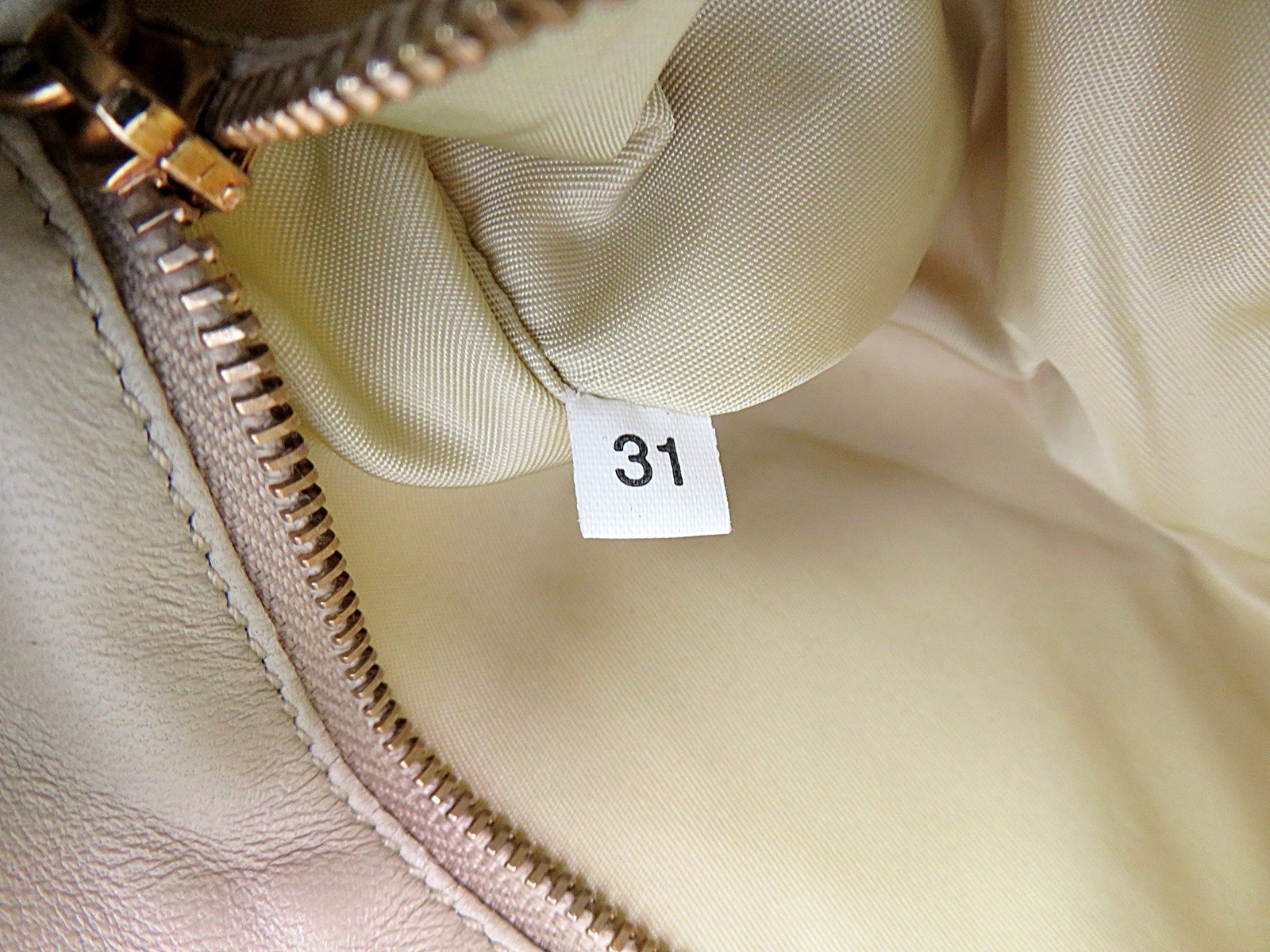 Authentic PRADA Beige Nylon and Leather Shoulder Bag Pouch Purse #63259
