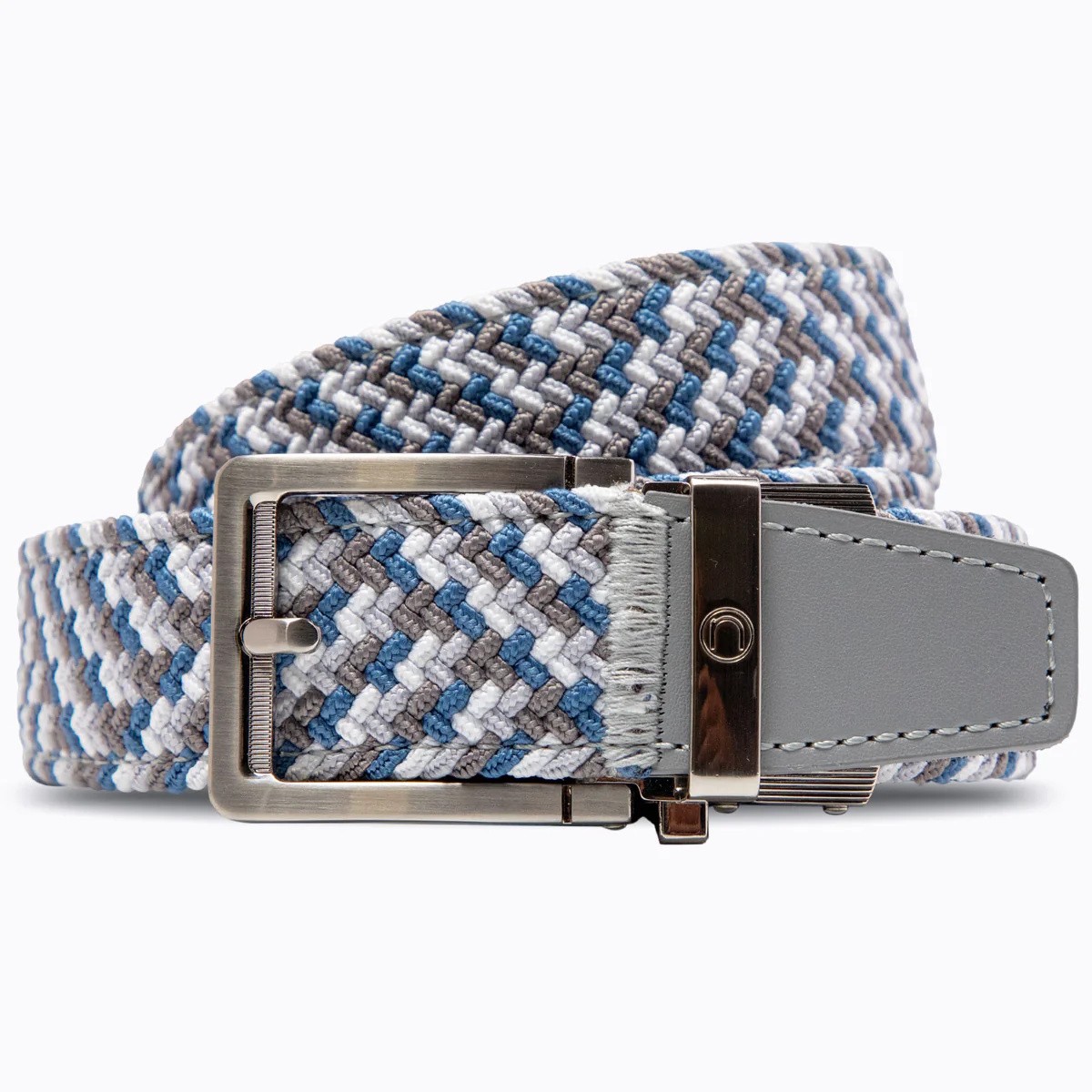 Nexbelt Men Braided Golf Ratchet Belt 1.38″ – Tricolor Sky