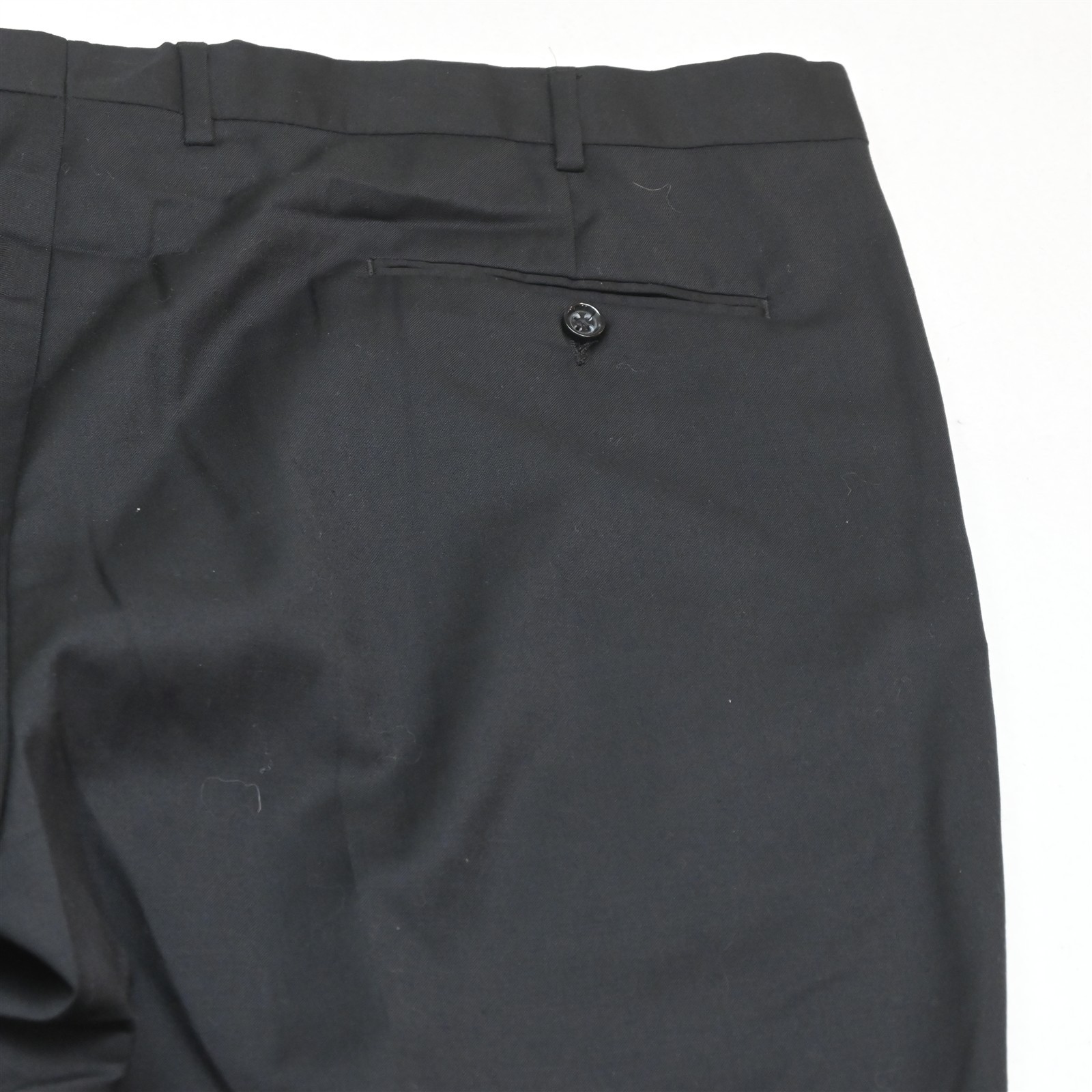Stafford 46×30 Black 100% Wool Executive Flat Front Suit Seperate Mens Pants