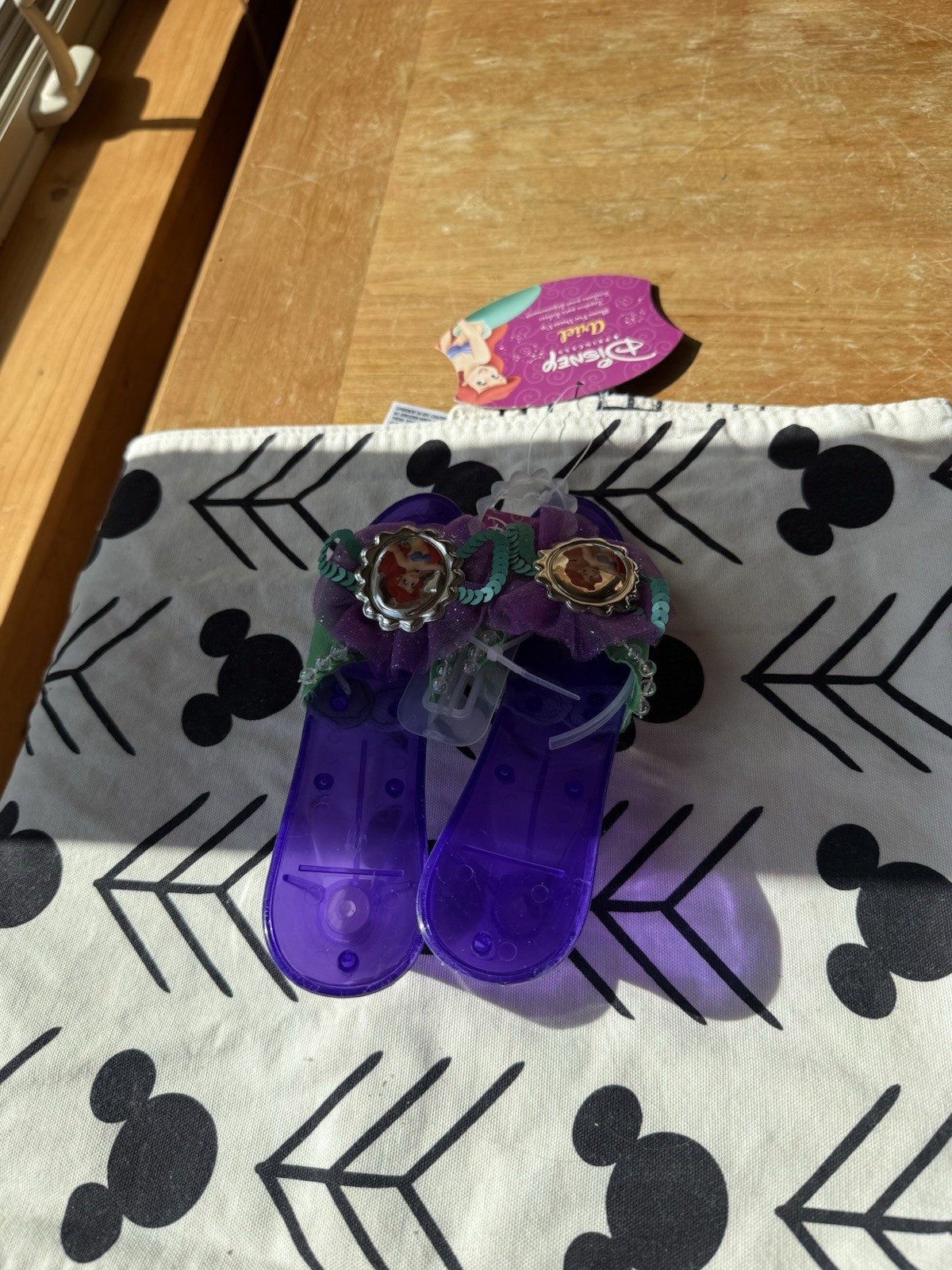 Disney Princess Little Mermaid Ariel Dress Up Costume Play Shoes One Size 7.5 In