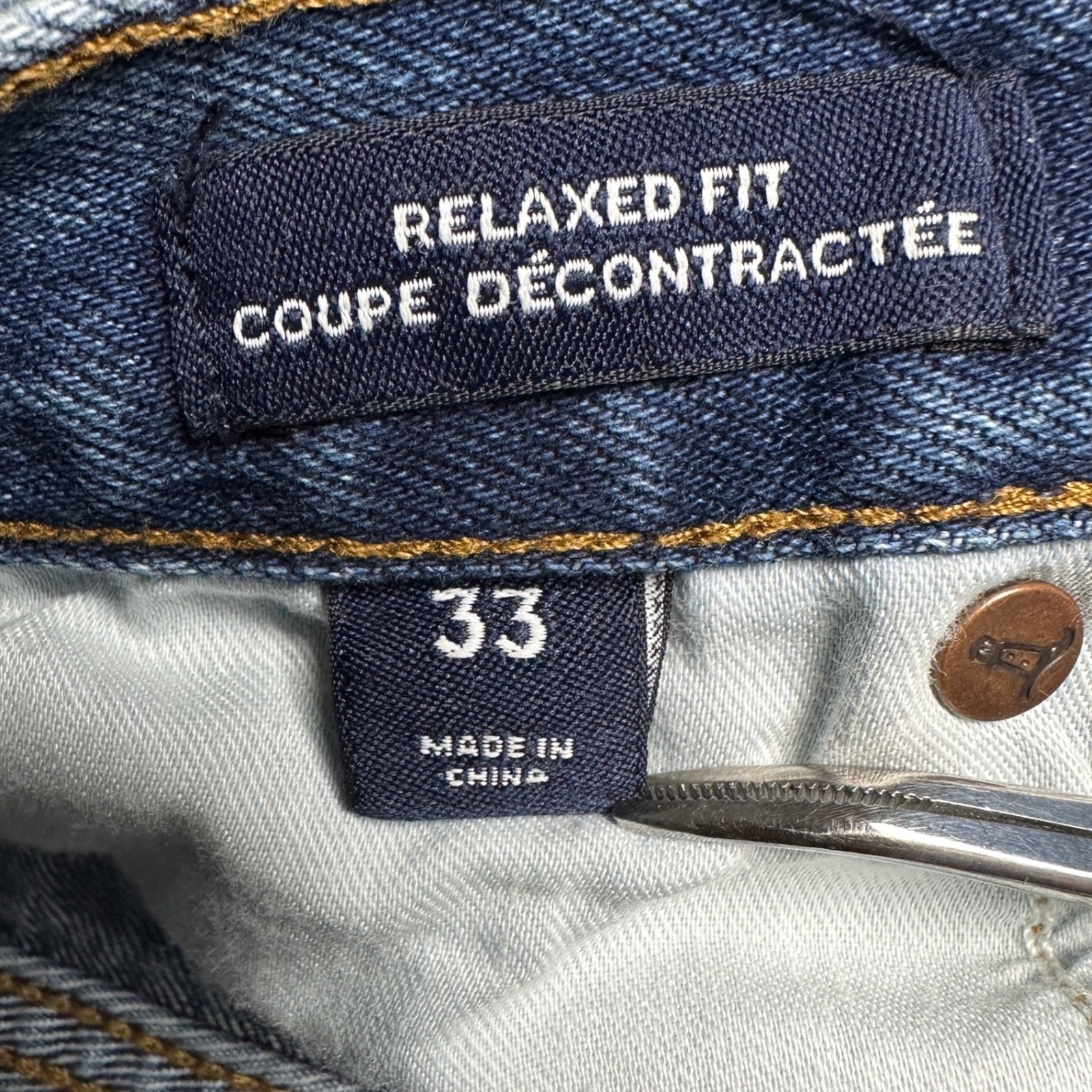 Lands End Square Rigger Mens Relaxed Fit Jeans Blue Denim 33×28 501601 F18