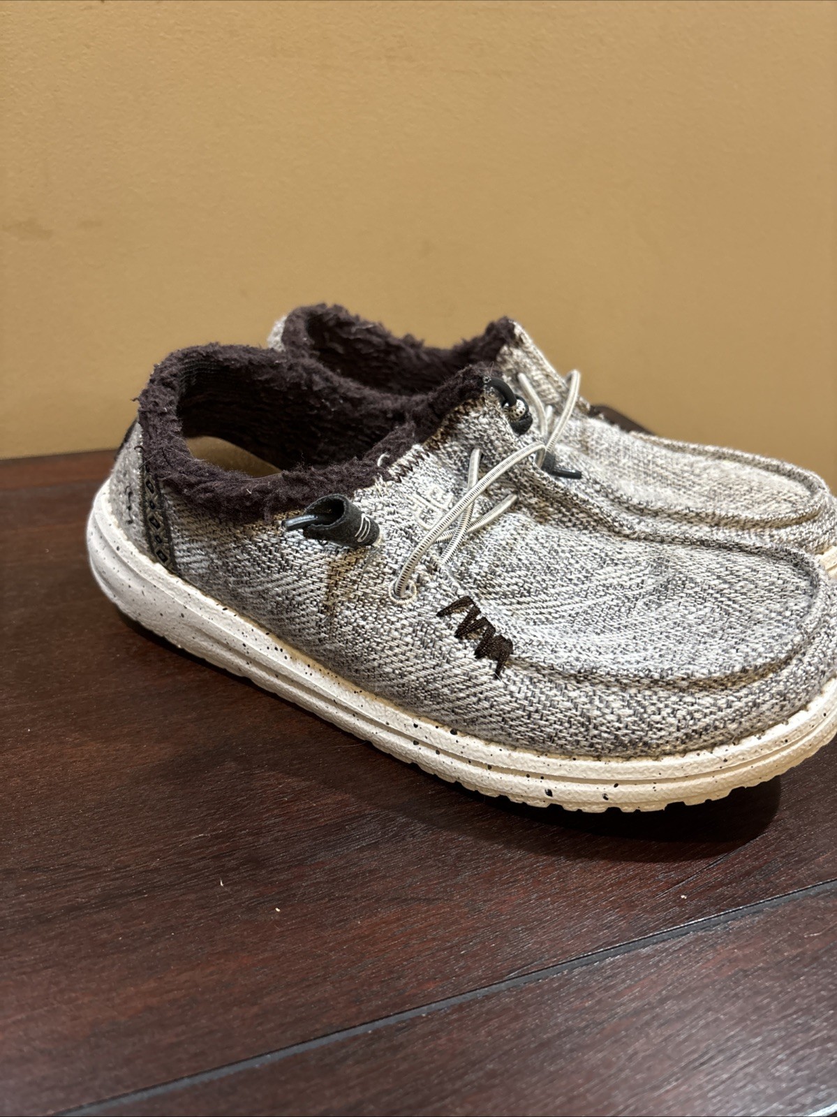 Hey Dude Wendy Salt And Pepper Brown White Slip-On Comfort Women’s Size 6 Shoes