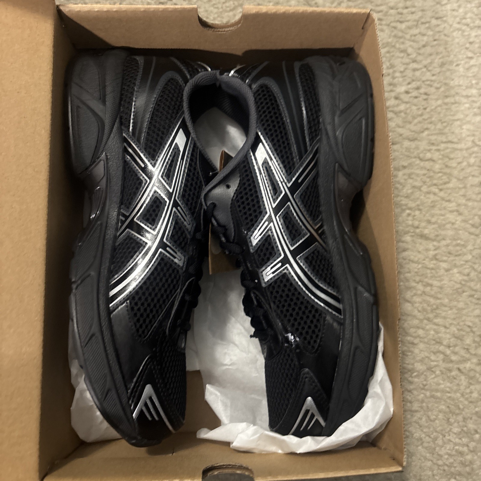 Asics Gel-1130 Black/Pure Silver Size 9.5