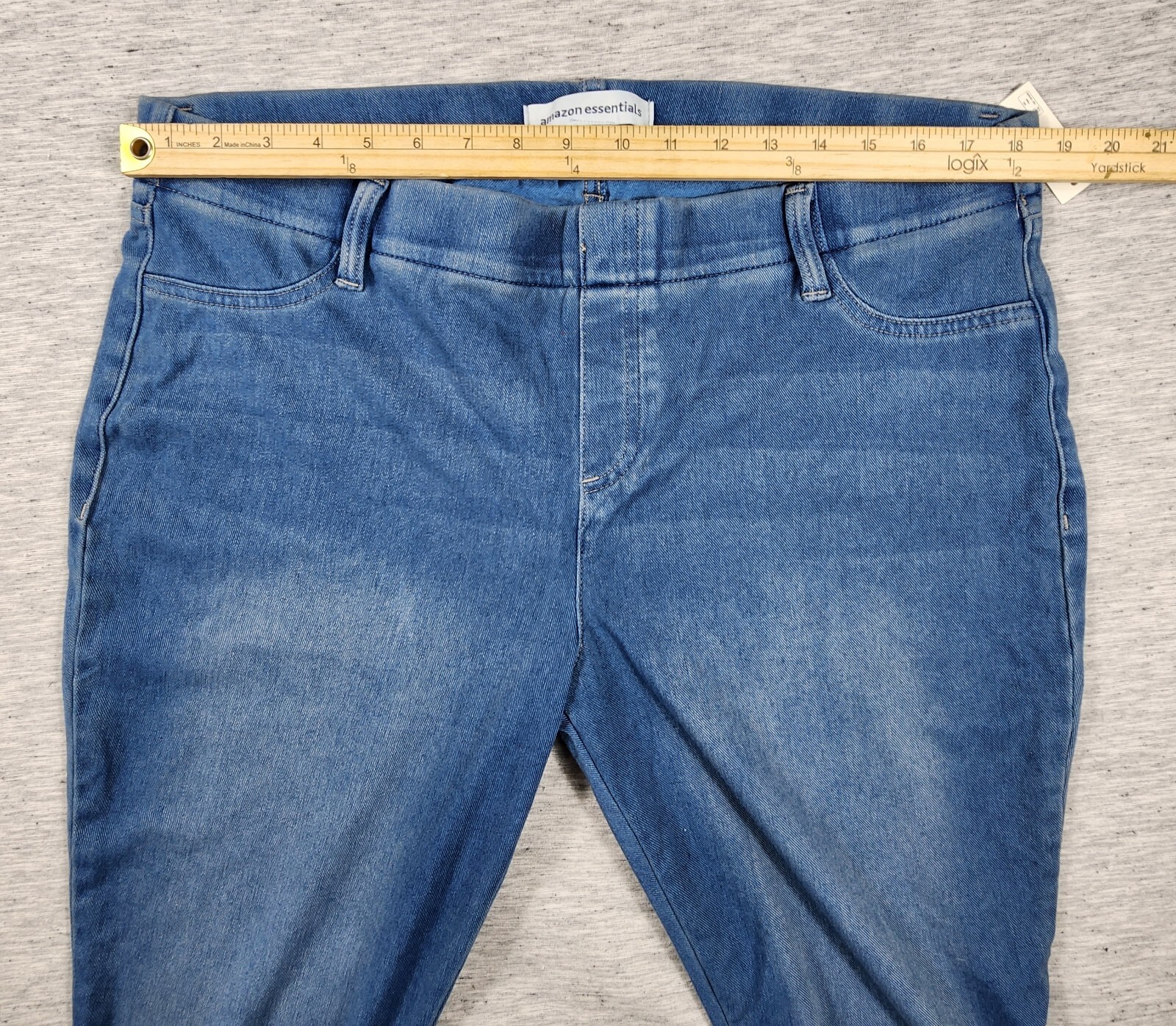 Pull On Stretch Jeggings Skinny Leg Mid Waist Womens Size XL Light Wash