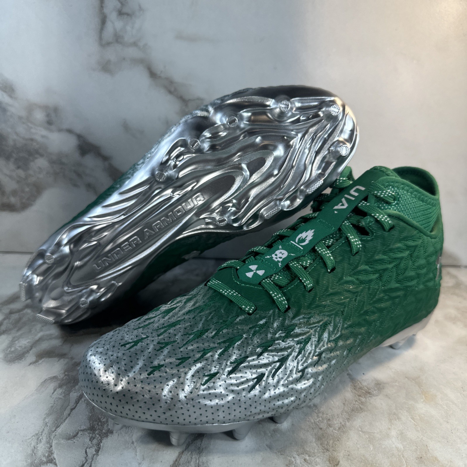 Under Armour UA Spotlight 4 MC Football Cleats Mens SZ 8.5 Green New 3027977-300