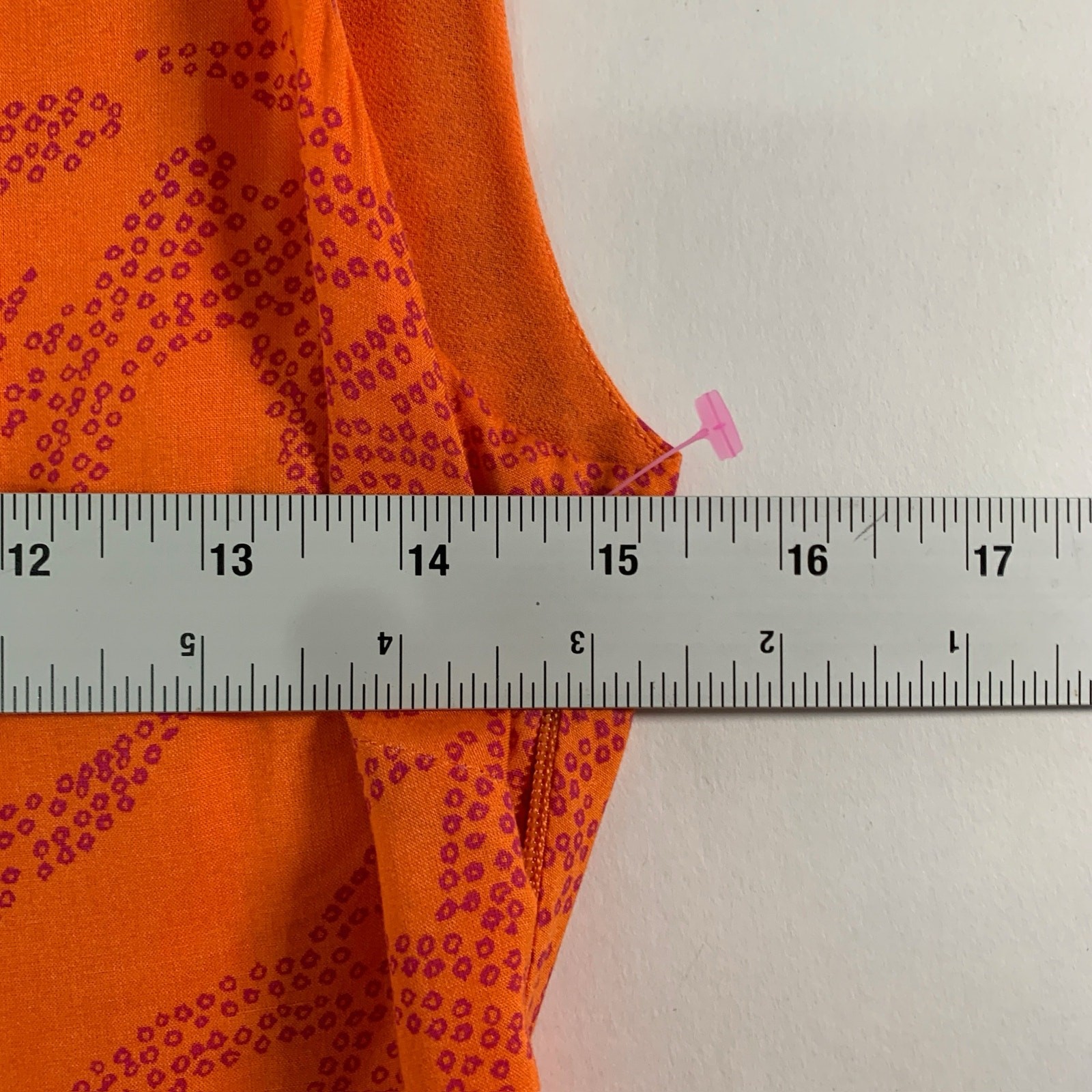 Diane von Furstenberg XS Orange Silk Midi Fit Flare Print Dress Sleeveless *flaw