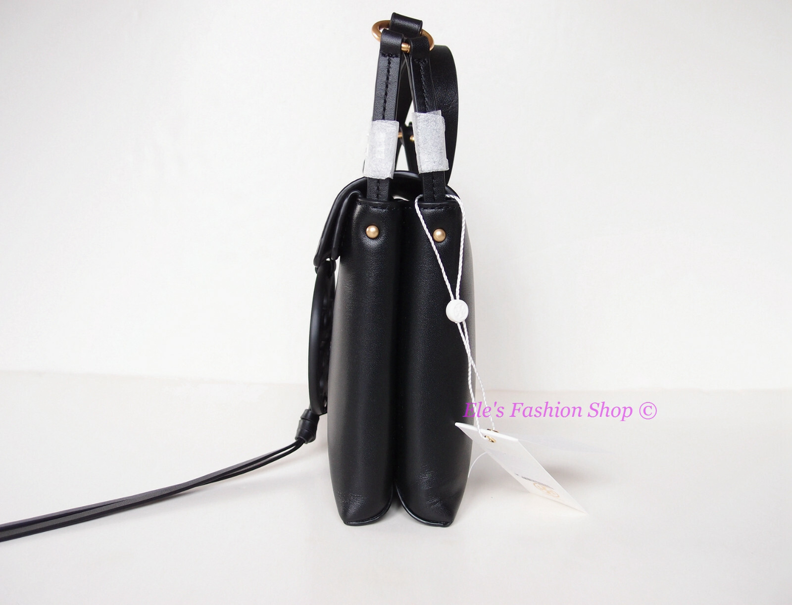 NWT Tory Burch Miller Logo Leather Flap Crossbody Bag 50769 BLACK AUTHENTIC