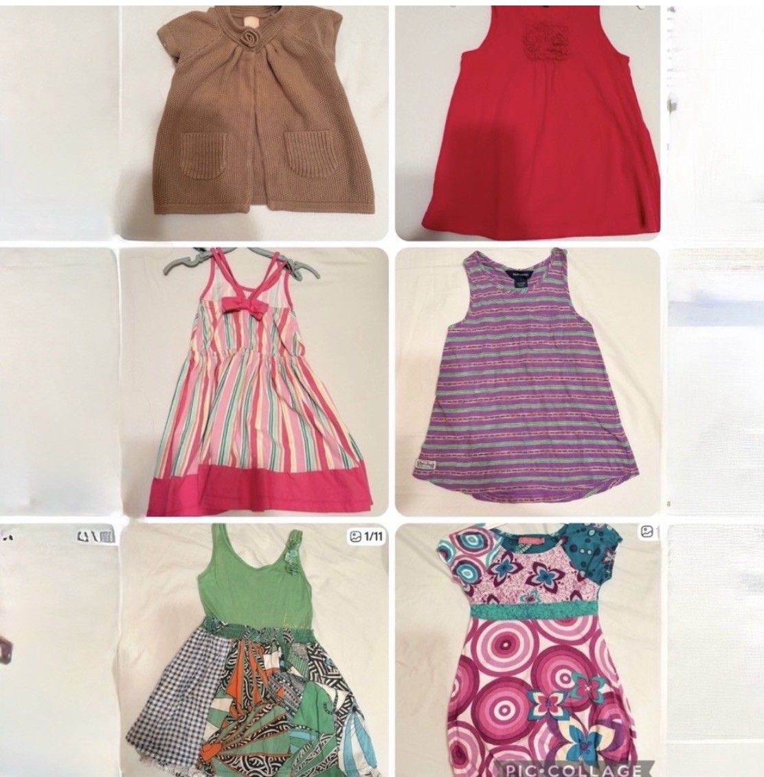 Ralph Lauren Desigual Gap…| Kids Bundle of 3 Dresses and 3 tops Size 6-7