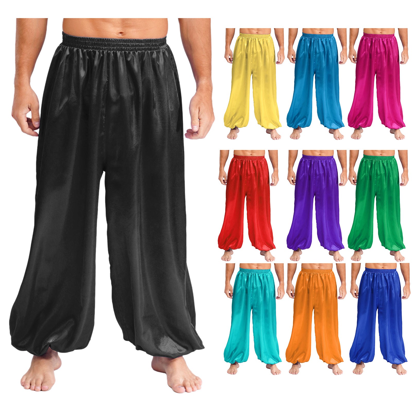 Men Trousers Clothes Bloomers Fairy Tale Pants Street Casual Elastic Loose Rave