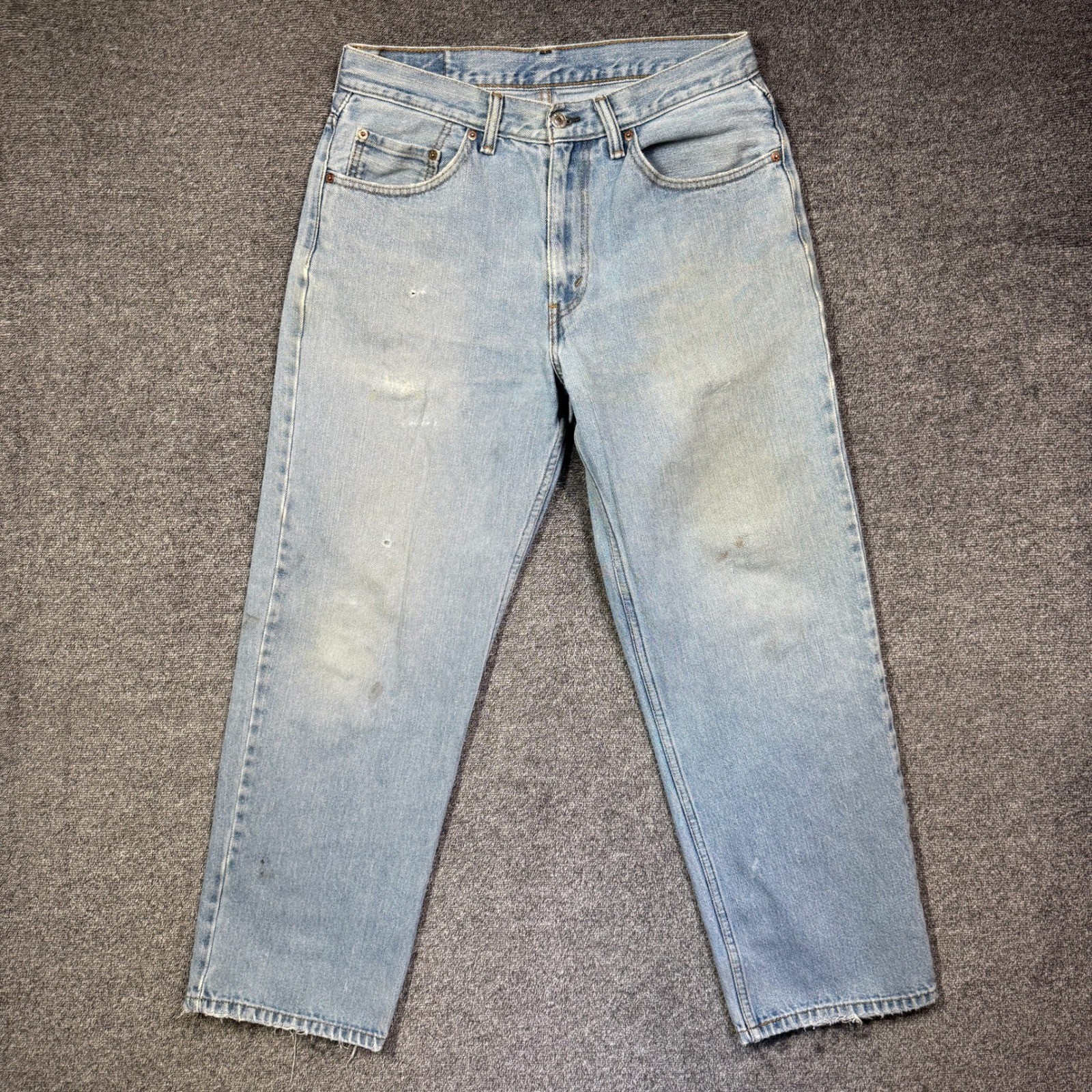 Levi’s 550 Jeans Mens 33×30 Relaxed Fit Distressed Light Wash Blue Denim