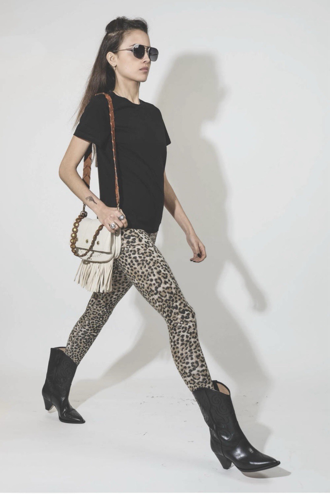 $98 RAGDOLL LA Women’s Classic Leopard Print Cotton Leggings NWT! Size Small