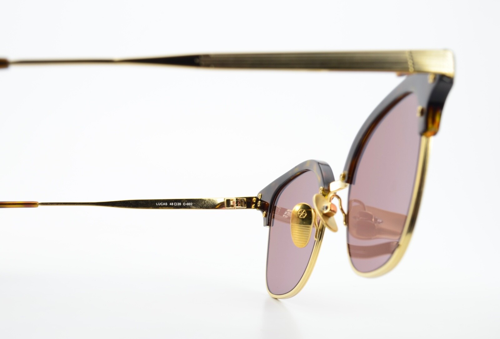 KALEOS Sunglasses Square 48-20 C-002 Shiny Gold Havana Luxury Design L