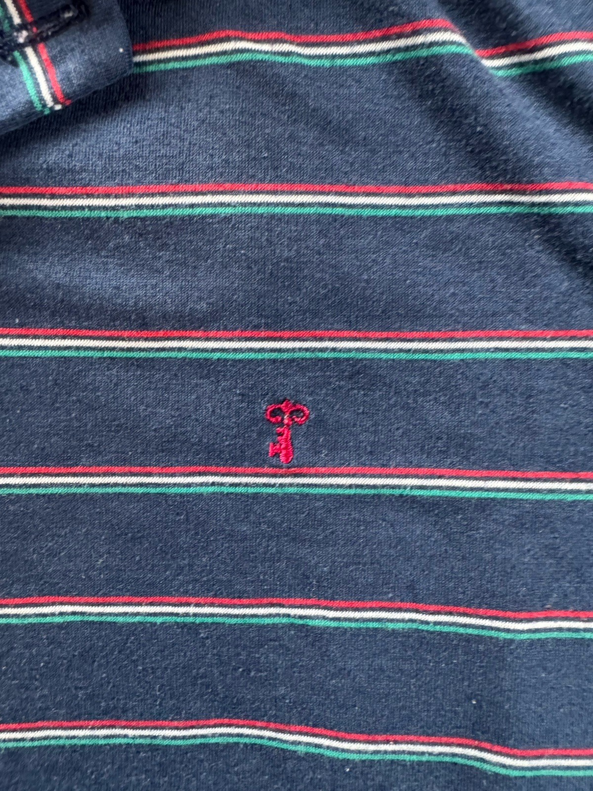 Collezione Stripped Polo Men’s Size L Vintage 90s Red Green White Navy Blue