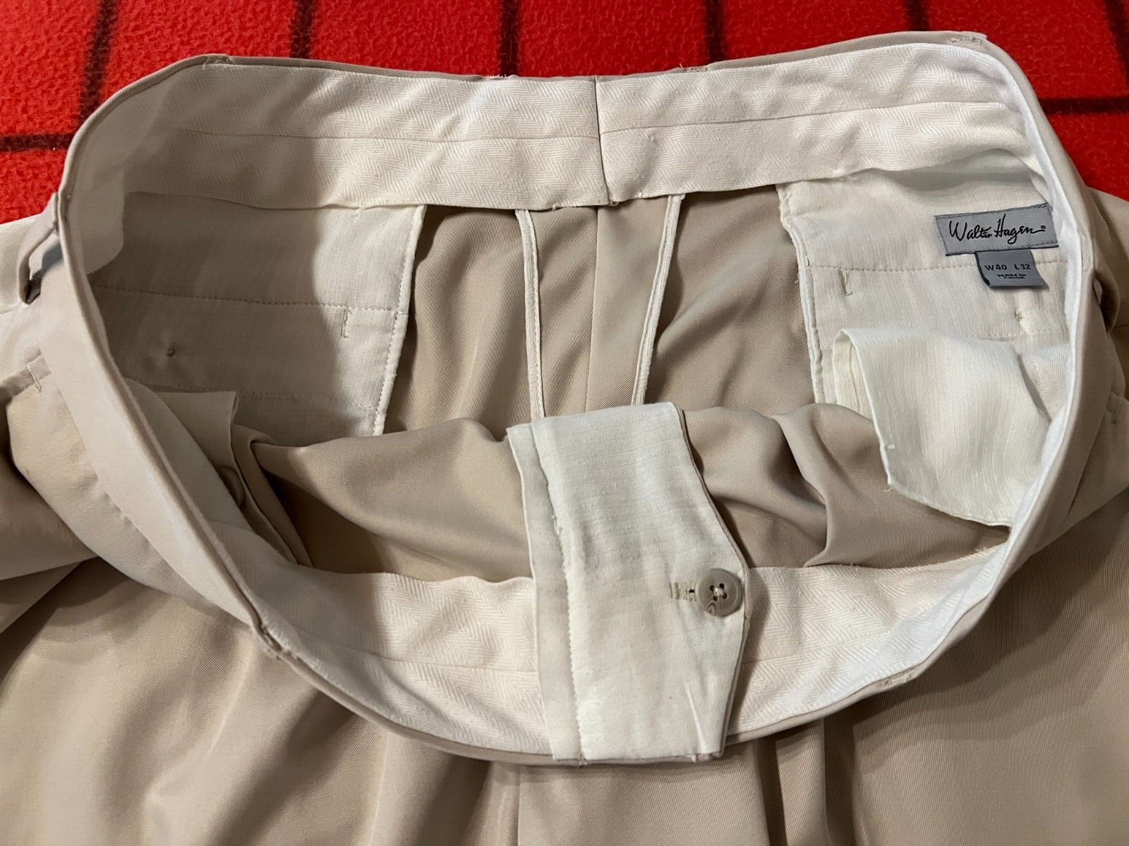 Walter Hagan Men’ Sz 40×31.5 Smooth Comfortable Dress Pants Flat Front High Rise