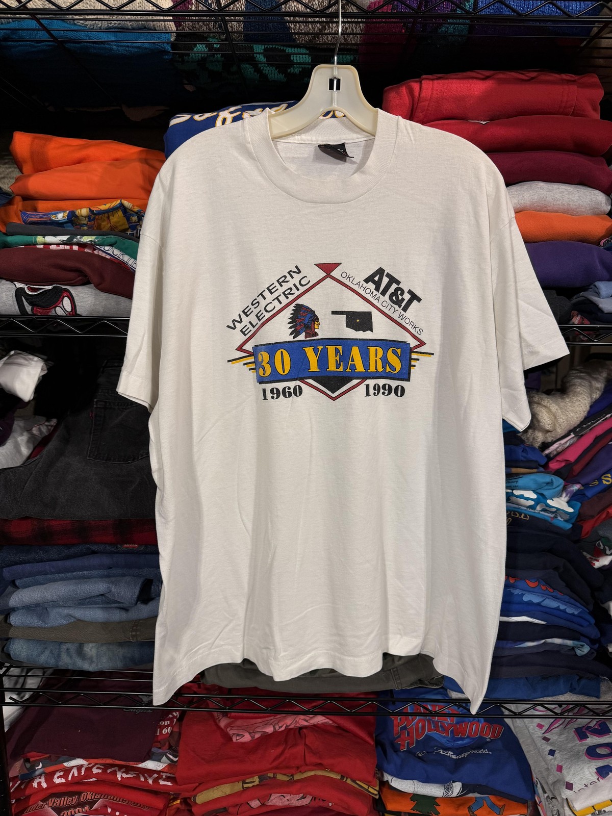 Vintage AT&T Western Electric Shirt Mens 2XL White Screen Stars Best 30 Years