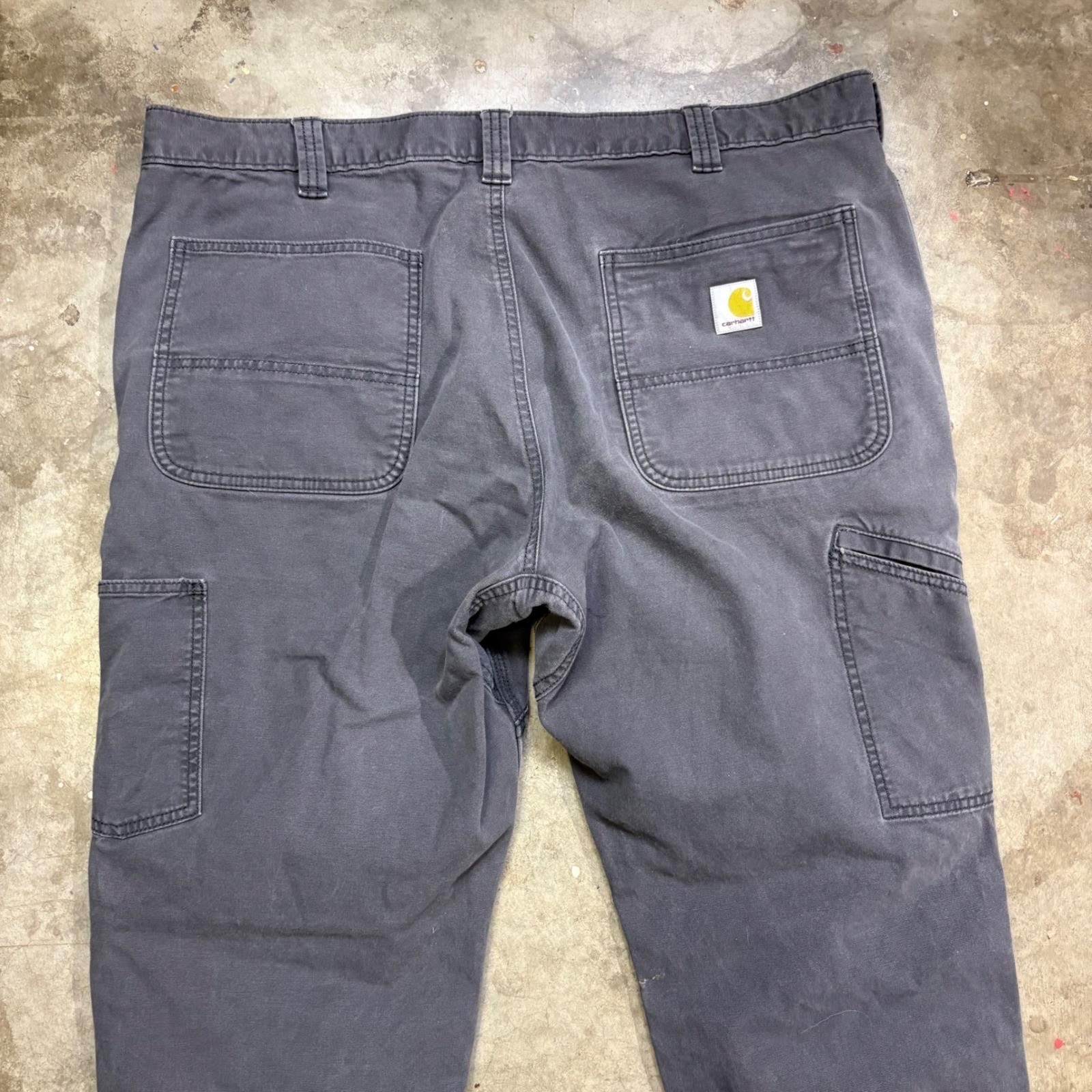 Carhartt 102802-029 Relaxed Fit Double Knee Pants Mens 40×32 Shadow Grey Stretch