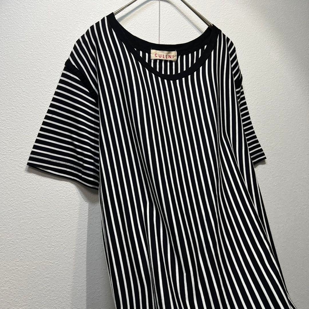 CULLNI Striped crew neck design short sleeve T-shirt 1