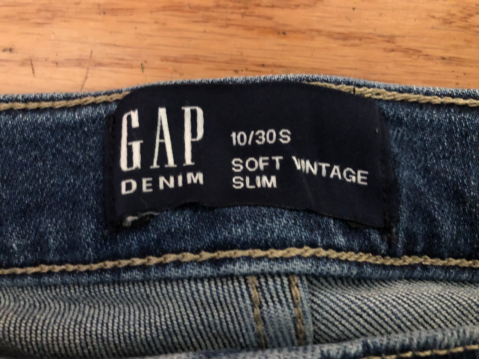 GAP High Rise Soft Vintage Slim Denim Stretch JEANS~Womens 10/30 SHORT~Med Blue