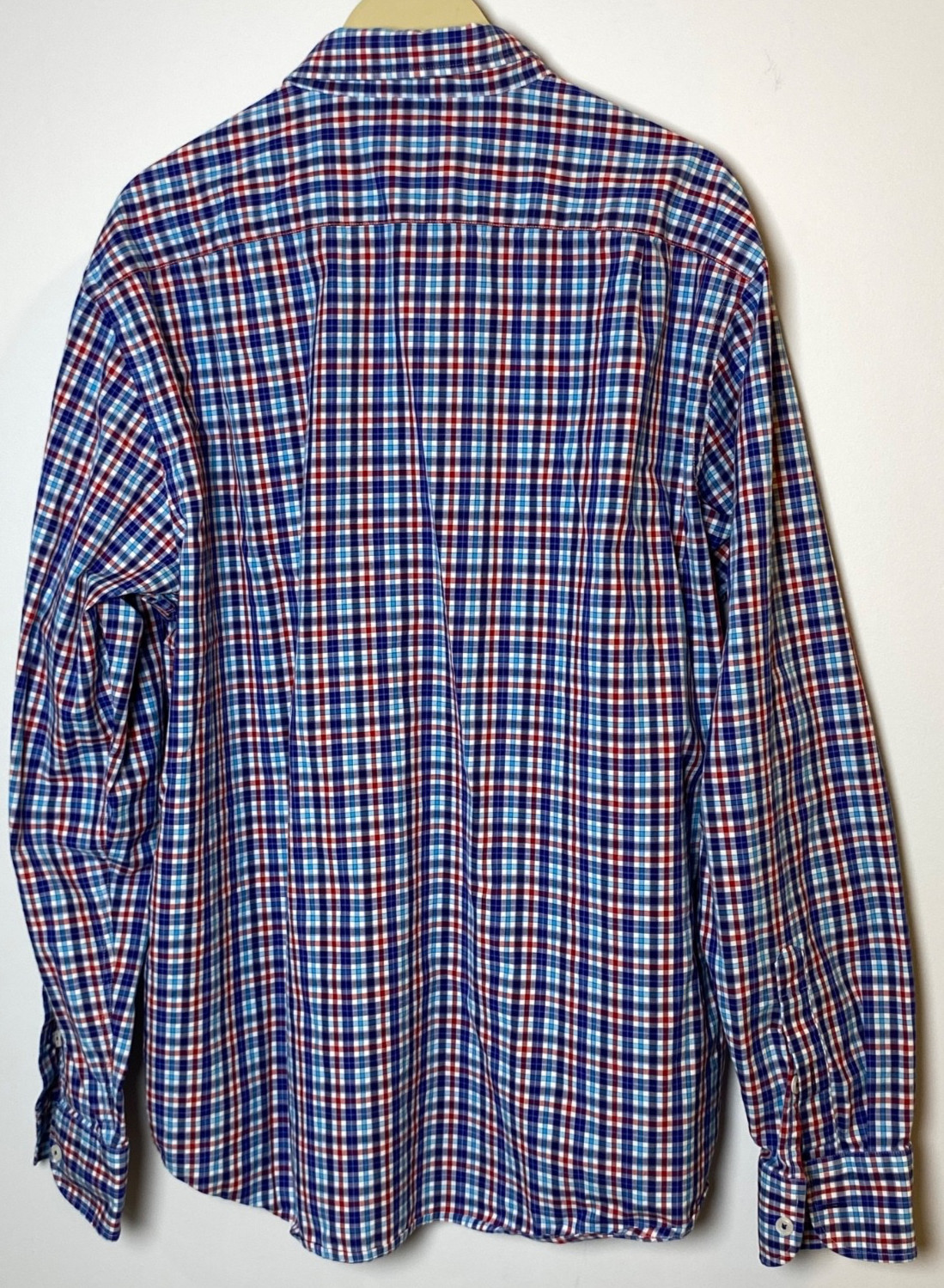 Untuckit Men’s Blue Plaid Long Sleeve Button Up Shirt Size XL