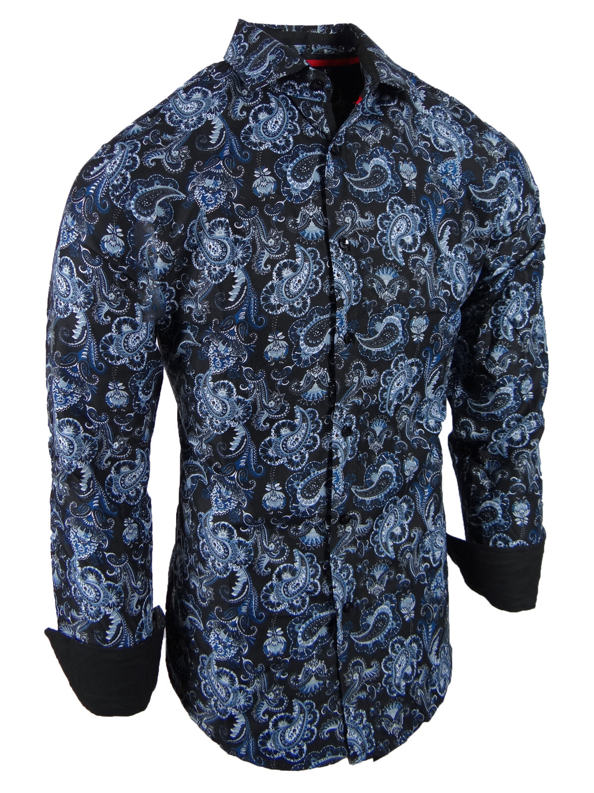Mens Shirt Colorful Paisley Floral Western Fashion Print Slim Fit Button Dress 2