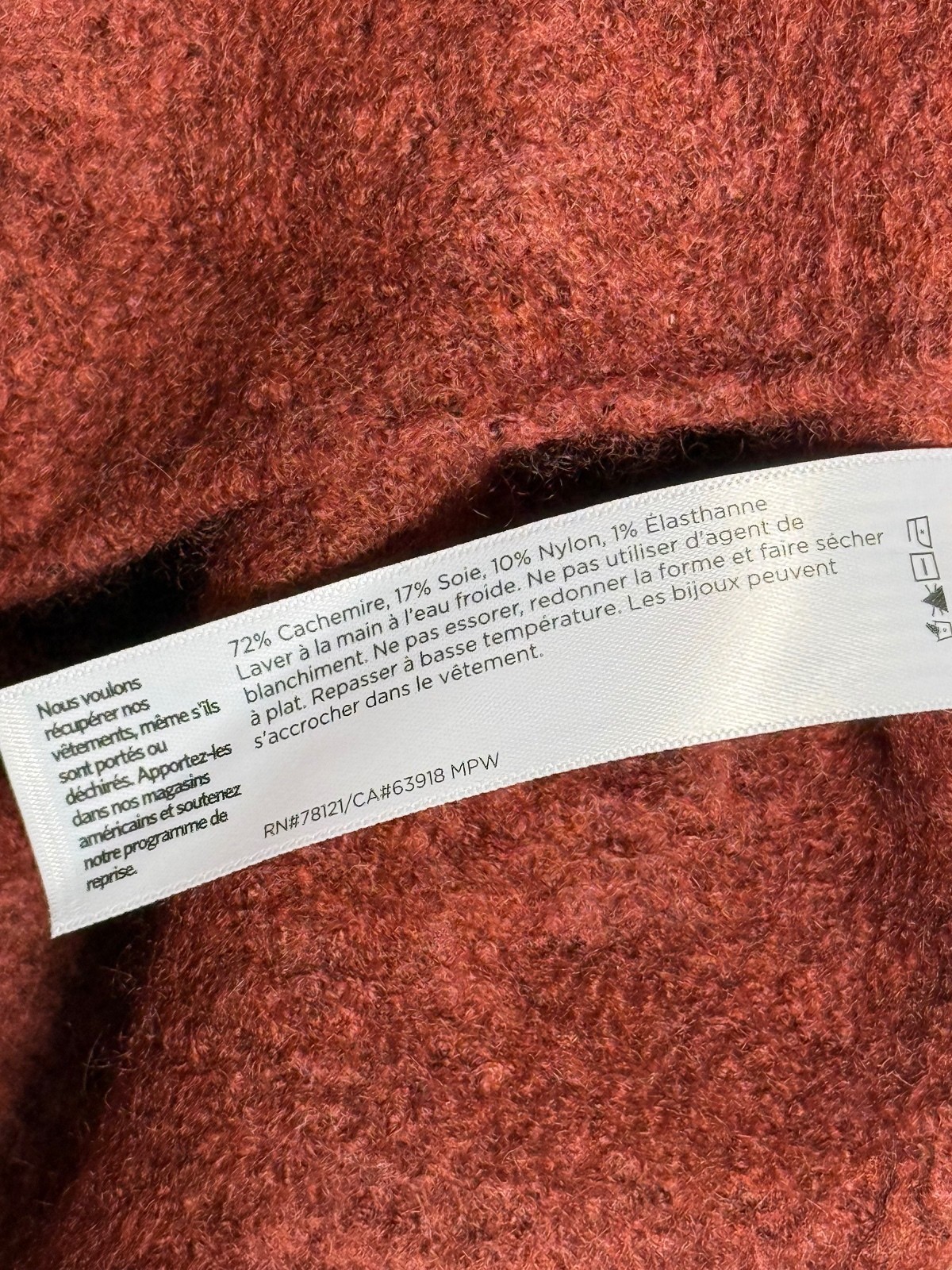 Eileen Fisher Cashmere Silk Bliss Sweater XXS Rust Red
