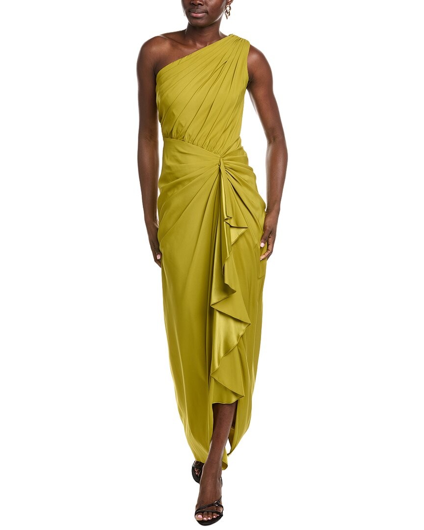 Tadashi Shoji Solid One-Shoulder Maxi Dress Women’s Green 2
