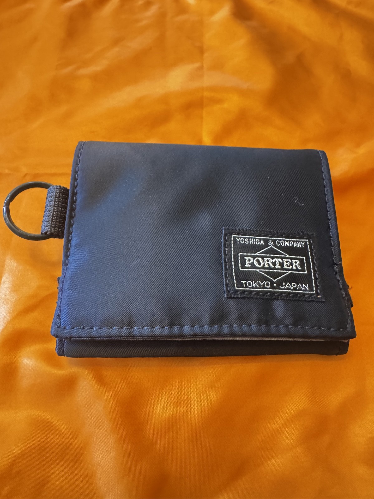 Yoshida & Co Porter Tanker Tri-Fold Wallet & Key Case Set in Iron Blue